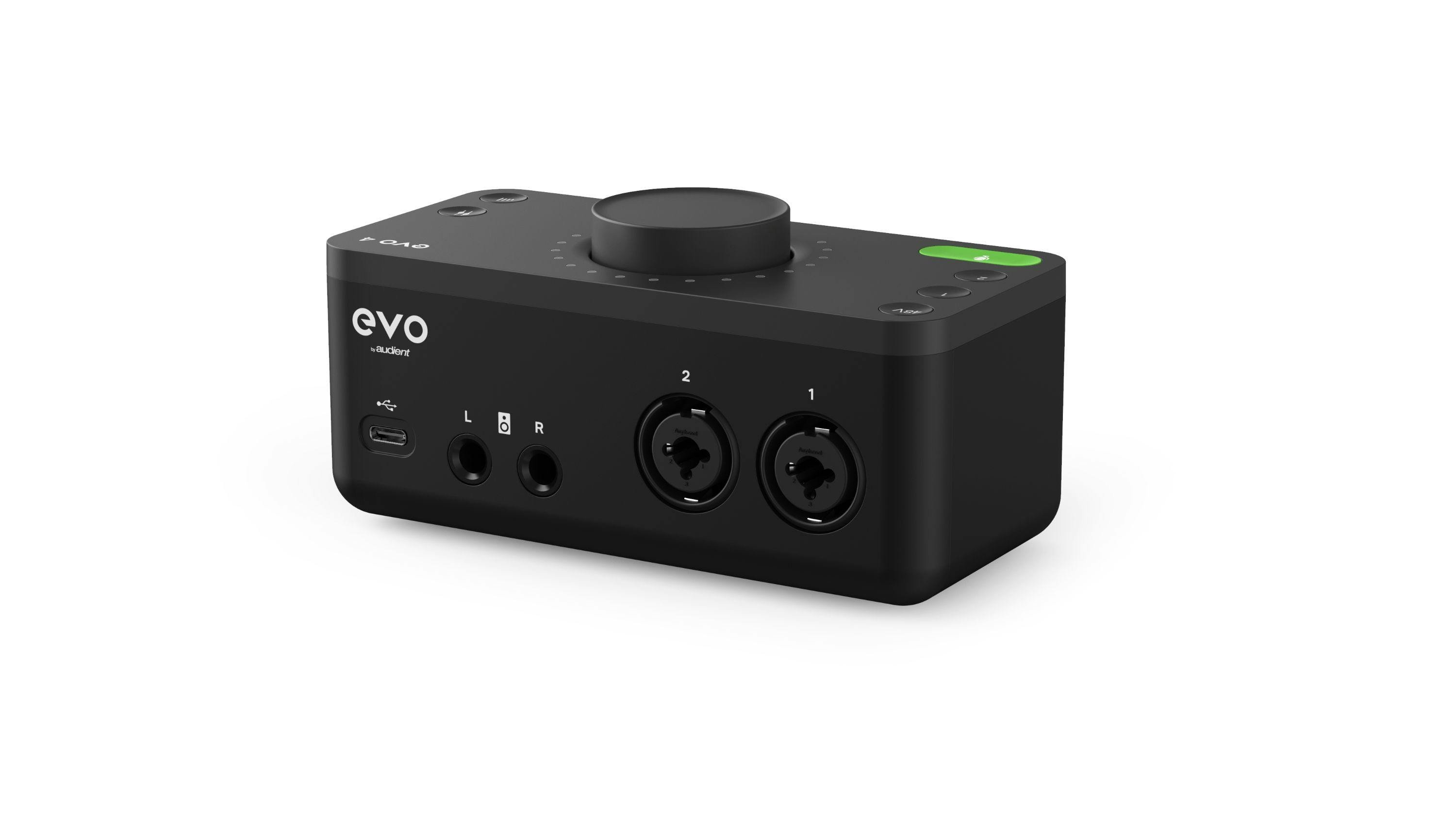Audient EVO 4 2 In 2 Out Audio Interface - 373109-EVO 4 Ecommerce Rear 3QTR Right.jpg