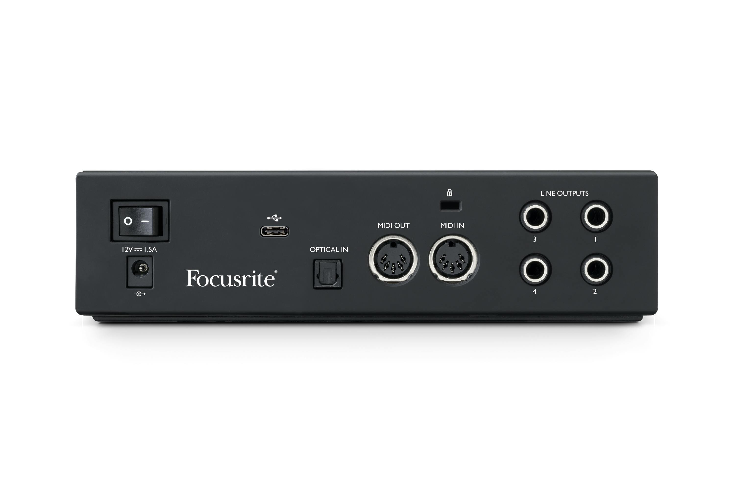 Focusrite Clarett+ 2Pre USB Audio Interface - 451888-Clarett+2Pre_Back - Hi Res.jpg