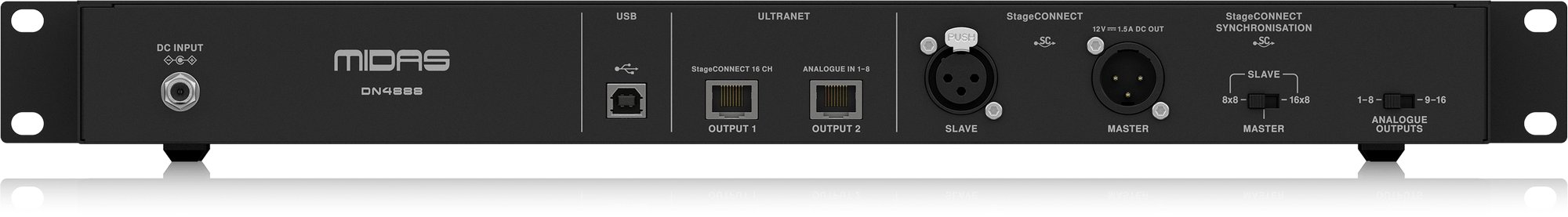 Midas DN4888 Bus-Powered StageCONNECT Interface - 000-DW104-00010-Midas_DN4888_StageCONNECT_Rear.jpg