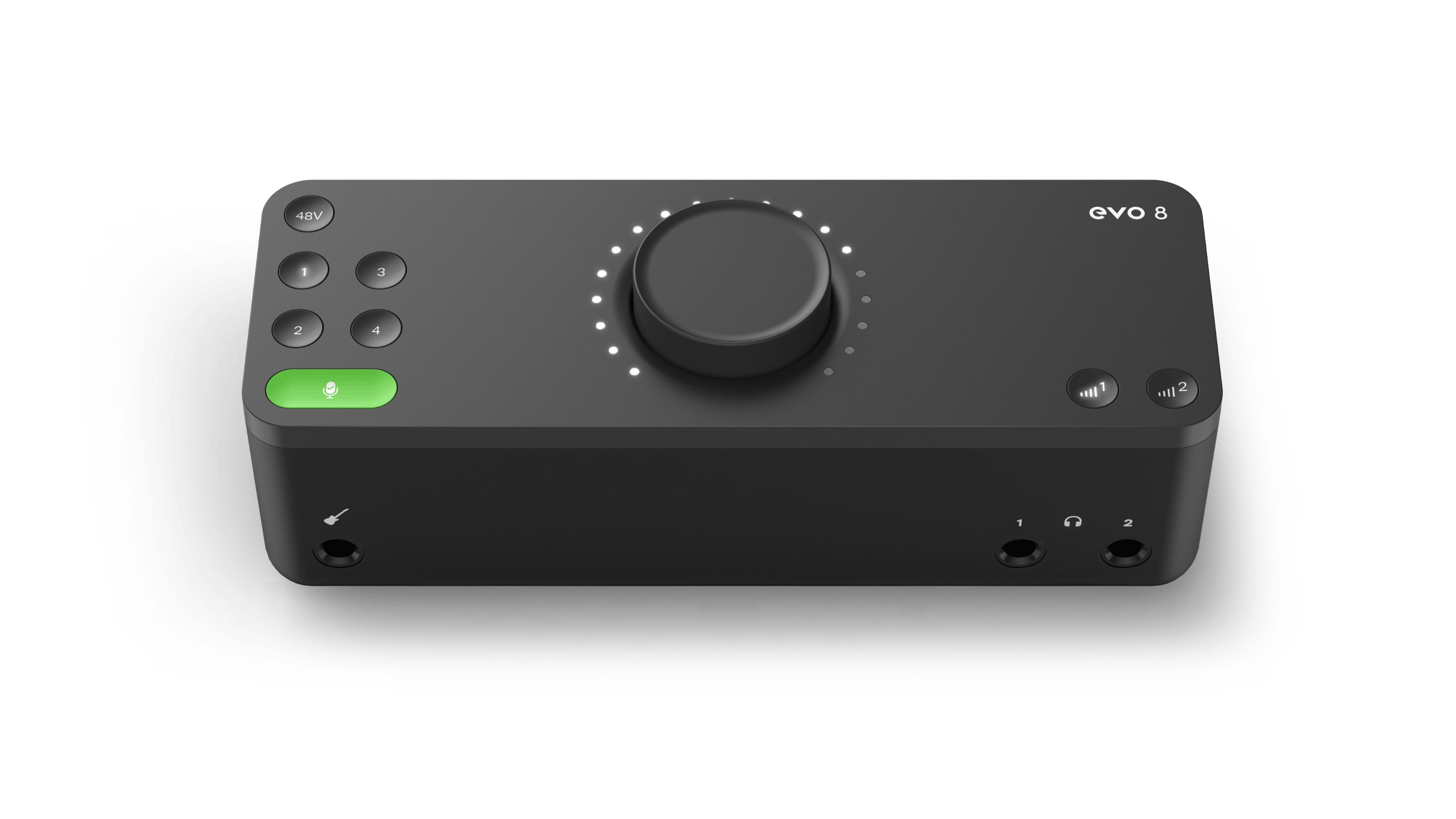 EVO 8 Hi Performance USB 2, Bus Powered Audio Interface, with 4 Mic Pre Amps, Dual Stereo Outs, Loopback & Smartgain - 411511-EVO 8 Ecommerce Front 3QTR Elevated shadow.jpg