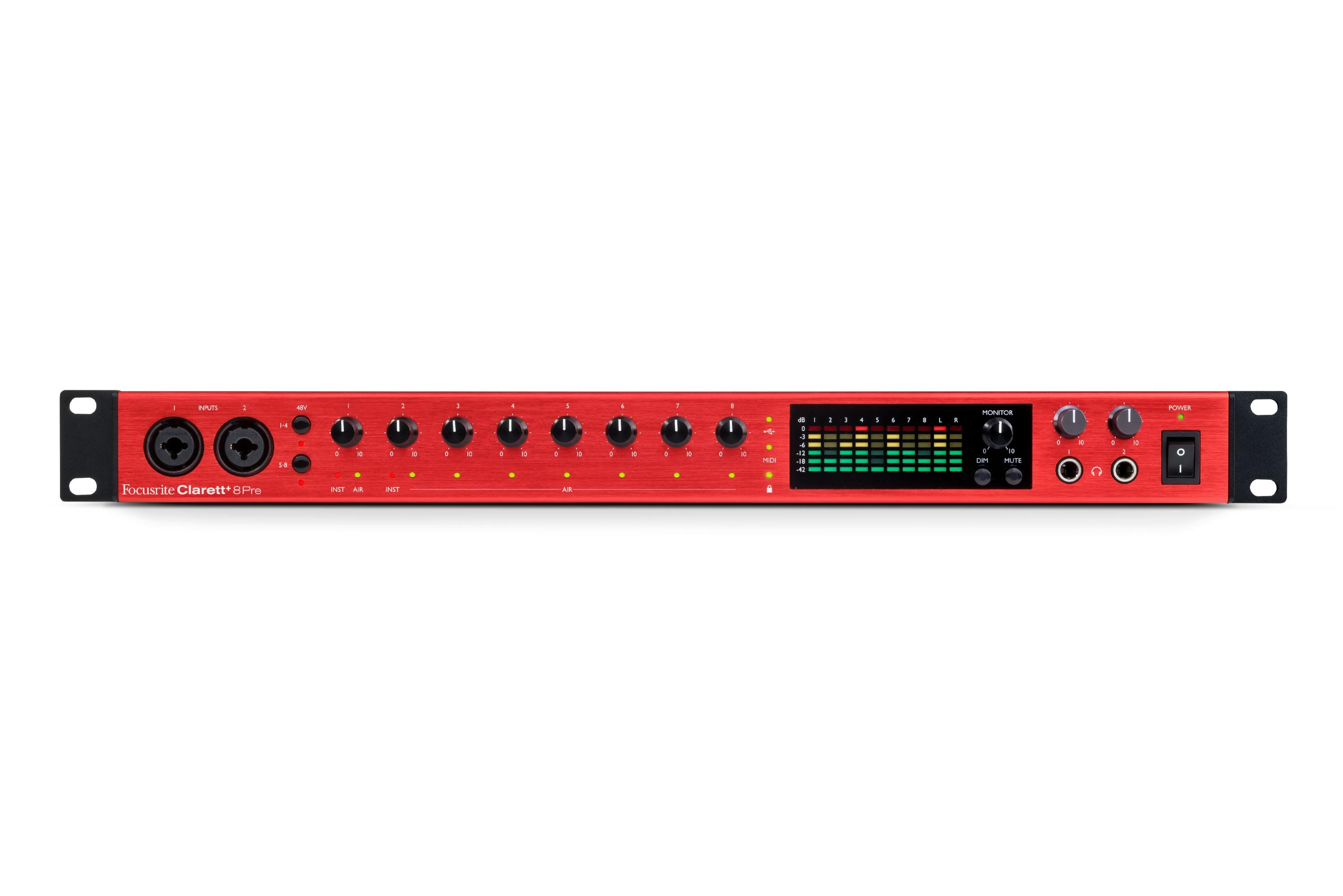 Focusrite Clarett+ 8Pre USB Audio Interface - 451893-Clarett+8Pre_Front - Hi Res.jpg
