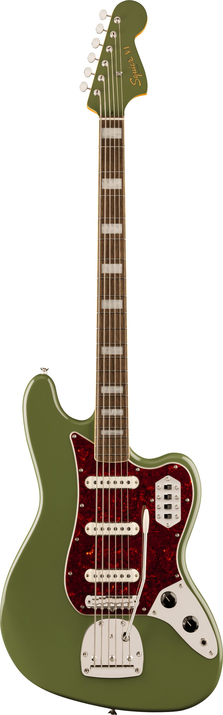 Squier FSR Classic Vibe Bass Guitar VI in Olive Green With Matching Headstock - 0374582576 (2).jpg