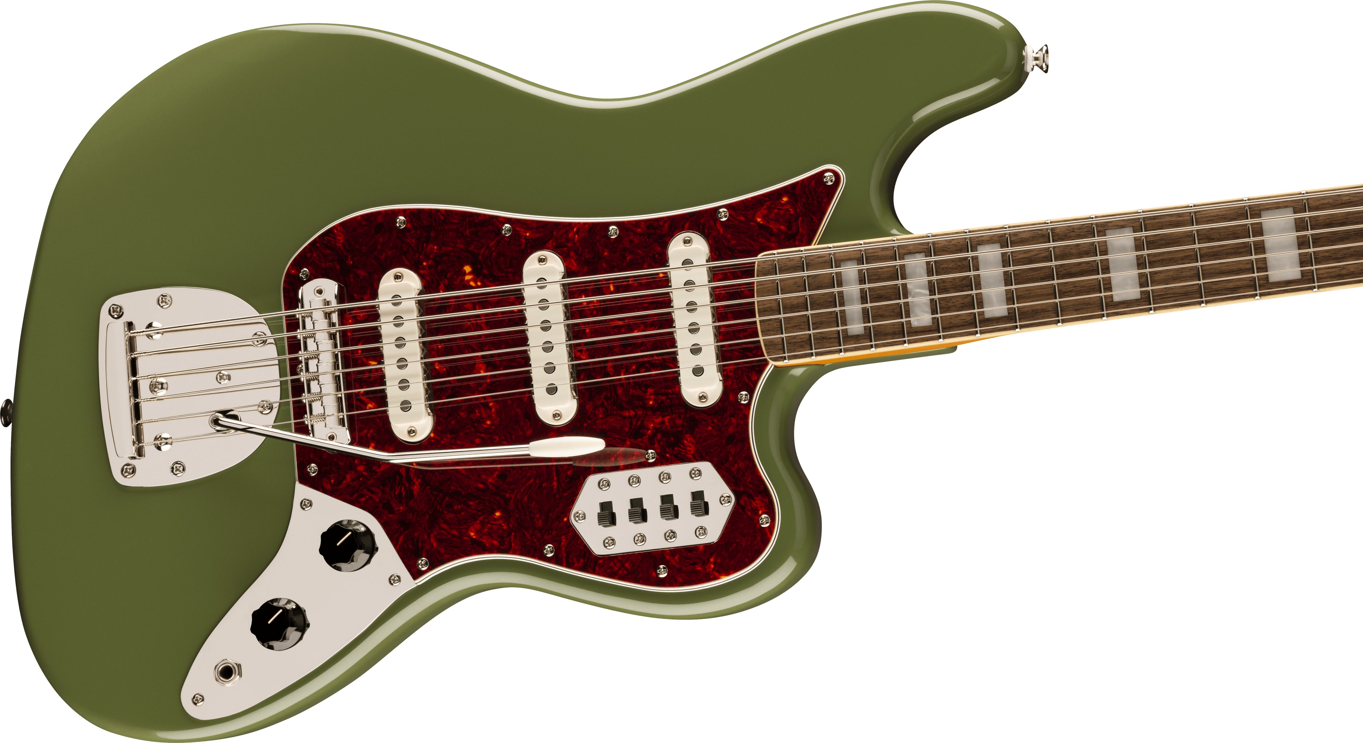 Squier FSR Classic Vibe Bass Guitar VI in Olive Green With Matching Headstock - 0374582576 (4).jpg