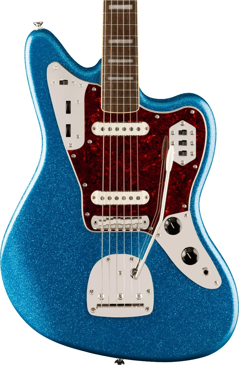 Squier Limited Edition Classic Vibe '70s Jaguar in Blue Sparkle, Matching Headstock - 0374093513 (2).jpg