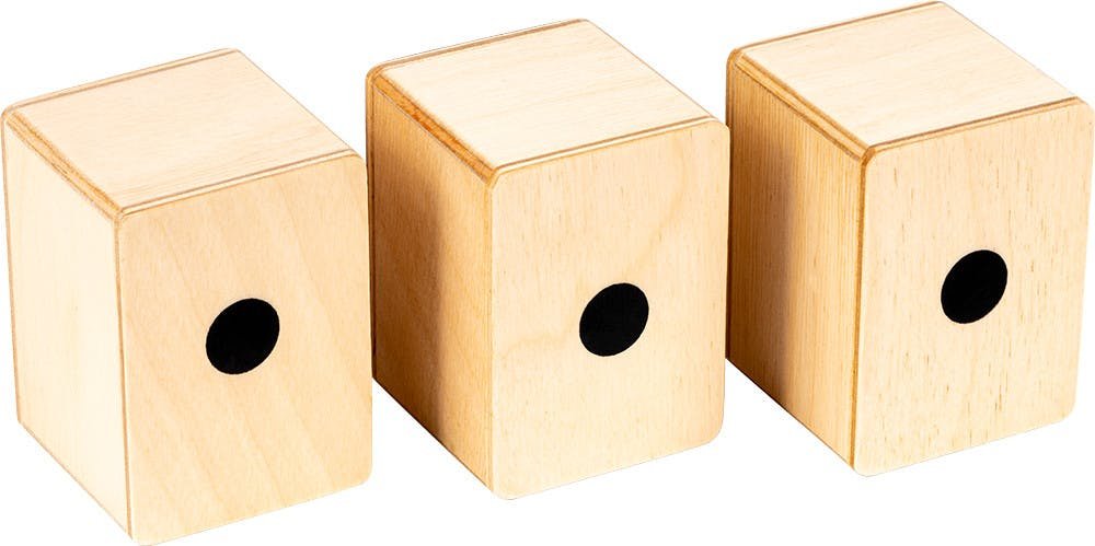 Meinl Mini Cajon Shaker Set of 3 Bubinga Natural Zebrano - SH50-SET-2.jpg