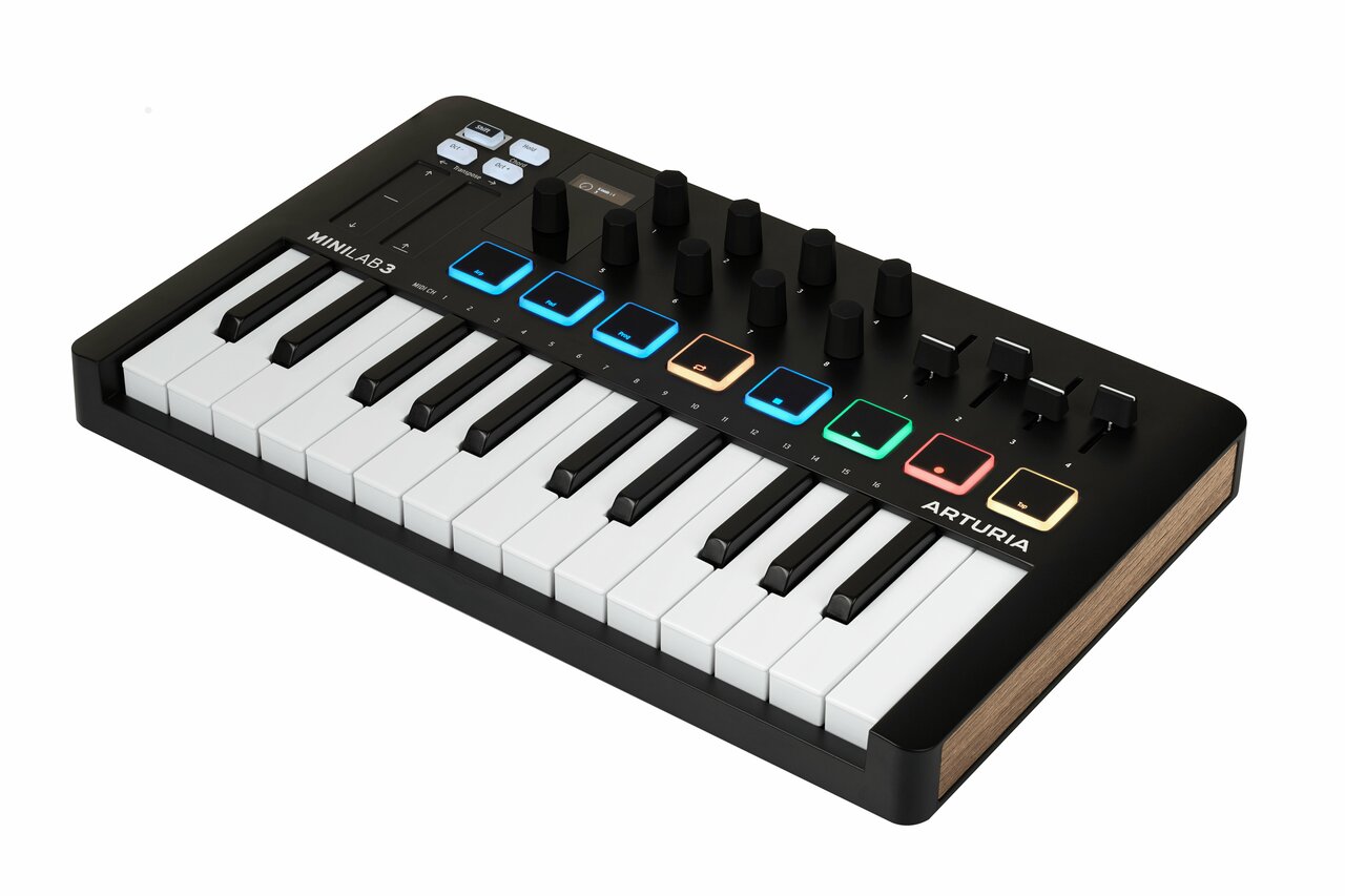 Arturia MiniLab 3 25-Note MIDI Keyboard & Controller in Black - 231502-T1-noir-quart-AV.jpg