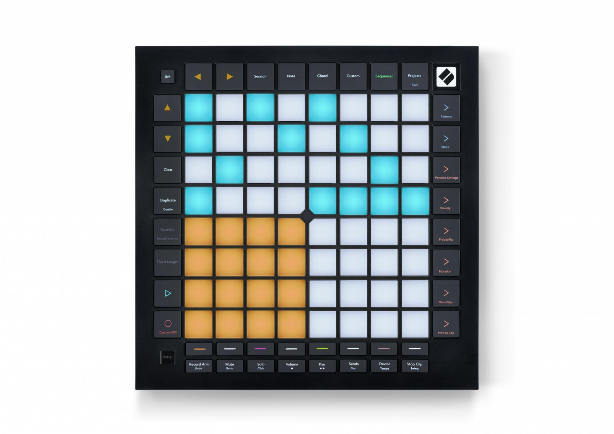 Novation LaunchPad Pro Mk3 MIDI Controller for Ableton Live - 373253-lpp-sequencermode-overhead-HR.jpg