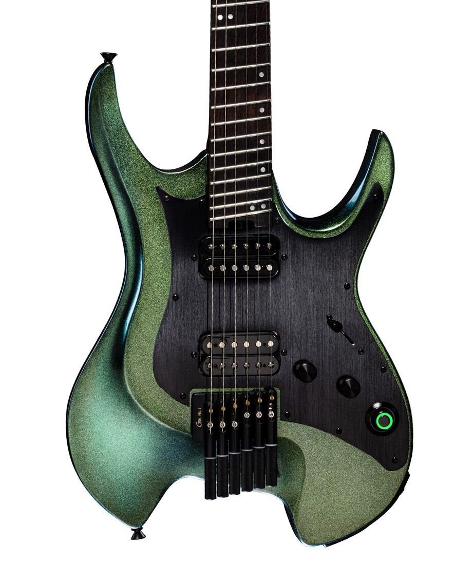 Mooer GTRS W900 Wing Headless Guitar In Aurora Green Rosewood Board - W900AG1.jpg