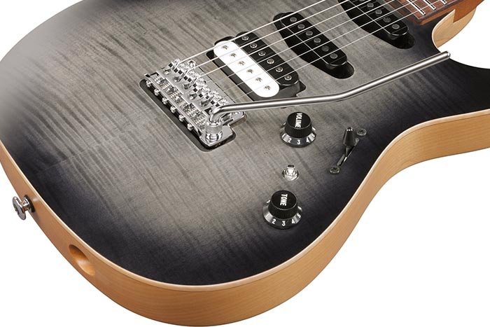 Ibanez TQM2-CUF Tom Quayle Signature Electric Guitar in Charcoal Black Burst Flat - feat_TQM2_body.jpg