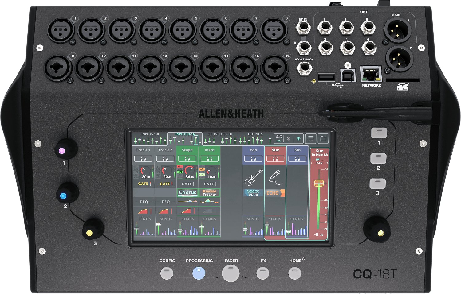 B Stock : Allen & Heath CQ18T Small format digital mixing console with touchscreen - CQ18T-AH_CQ18T_Digital_Mixer_Front.jpg