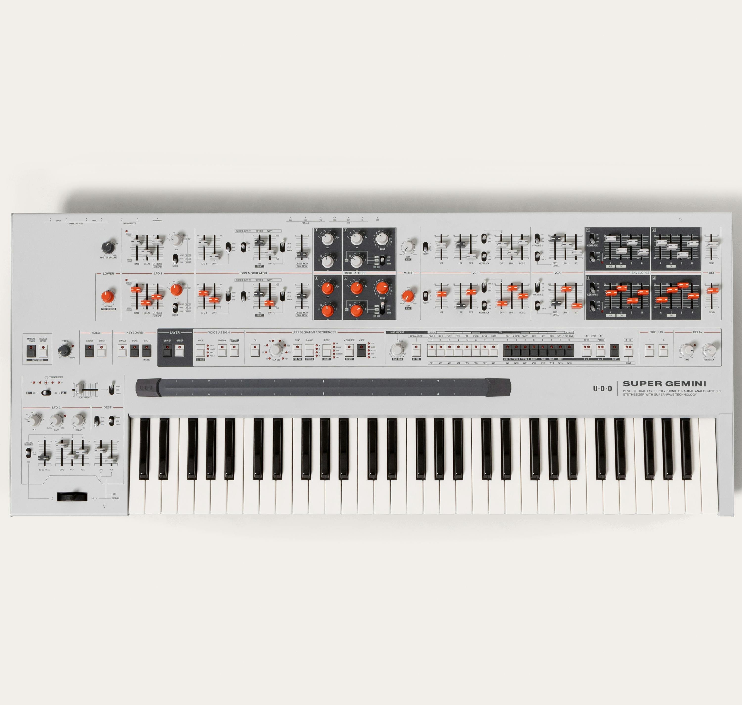 UDO Super Gemini - 20 Voice Analog Poly Synthesizer - UDOSUPERGEMINI-UDO-Super-Gemini-Top.jpg