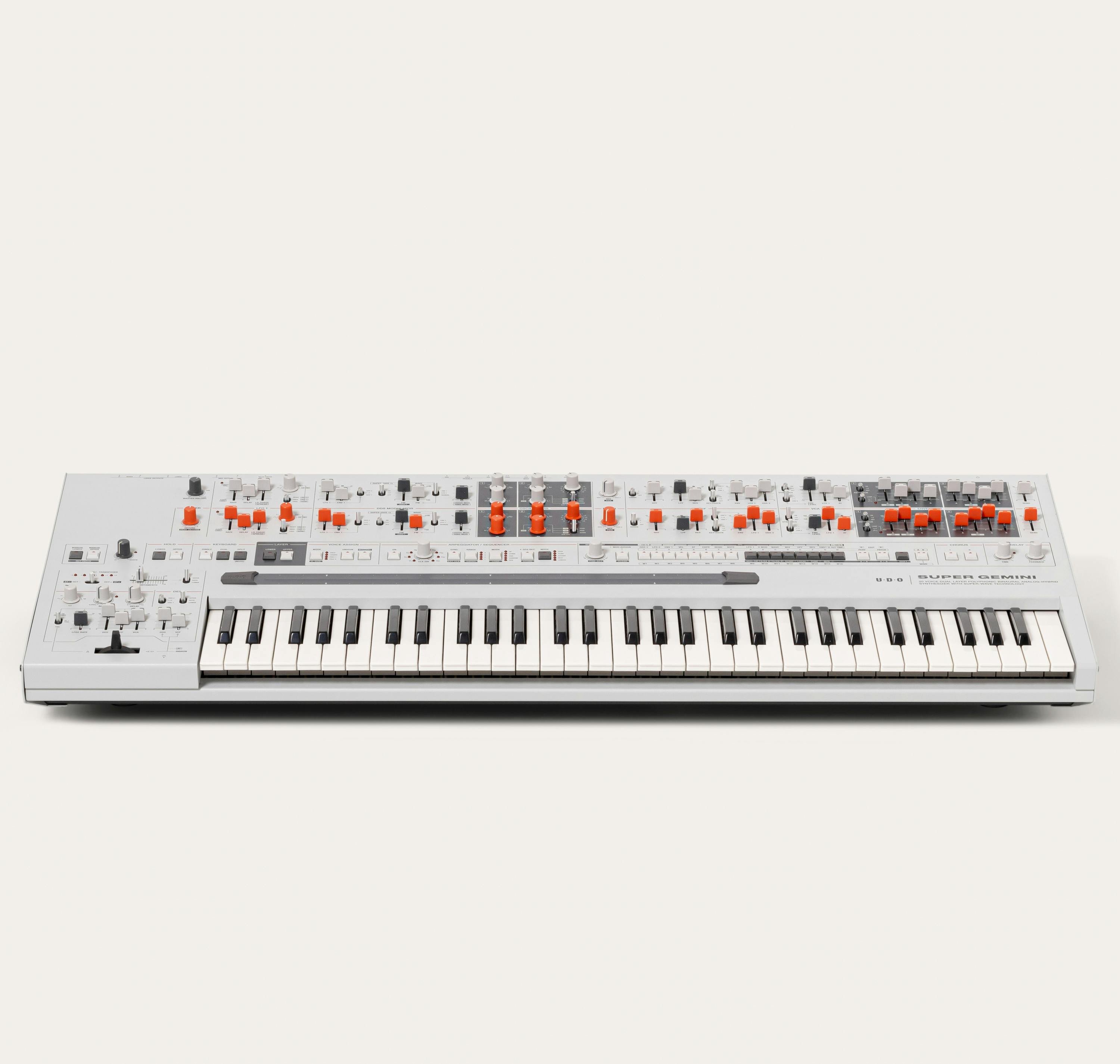UDO Super Gemini - 20 Voice Analog Poly Synthesizer - UDOSUPERGEMINI-UDO-Super-Gemini-Low-Angle.jpg