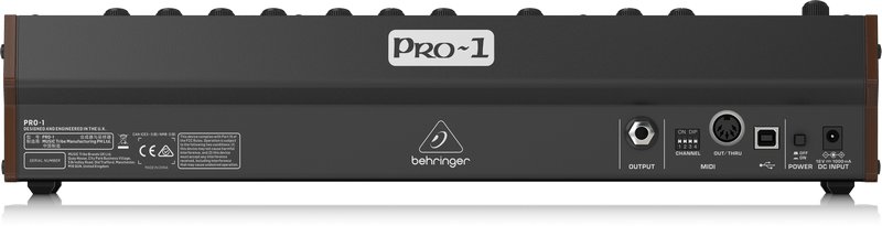 Behringer PRO-1 Dual-VCO Analog Desktop Synthesizer - 362112-PRO-1_P0DRK_Rear_L.jpg