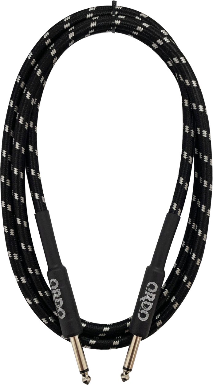 Ordo 10ft/3m Braided Black and Grey Instrument Cable with Straight to Straight Jack - 4 (1).jpg
