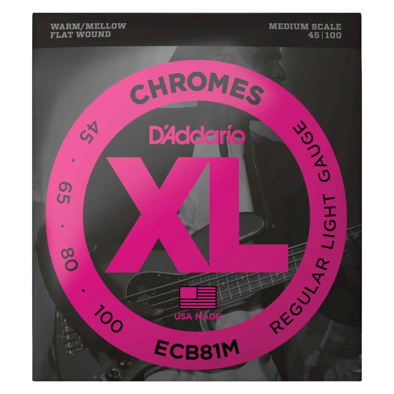 D'addario ECB81M Medium Scale Flatwound 45 - 100 4 String Bass Set - ECB81M_detail1_hi-res-strings.jpg