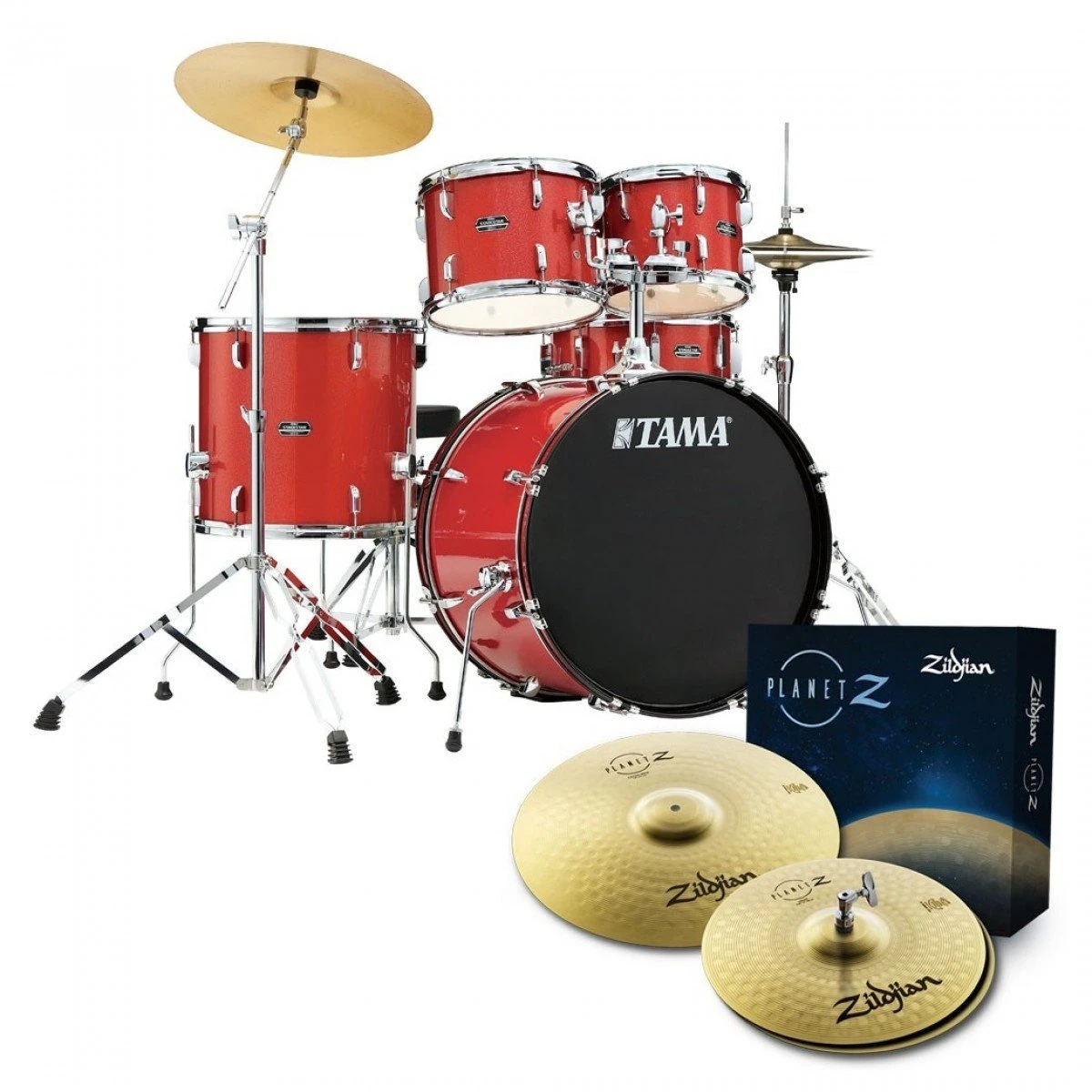 Tama Stagestar 20" Acoustic Drum Kit in Candy Red Sparkle - ST52H5ZCDS (2).jpg