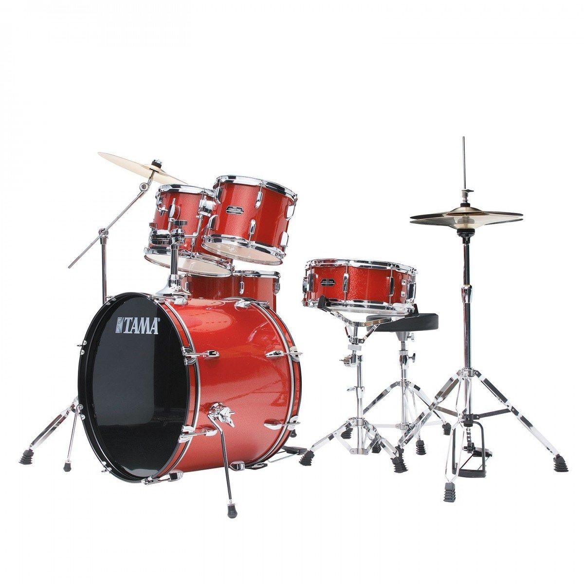 Tama Stagestar 20" Drum Kit in Candy Red Sparkle with Hardware & Zildjian Planet cymbals - ST52H5ZCDS (5).jpg