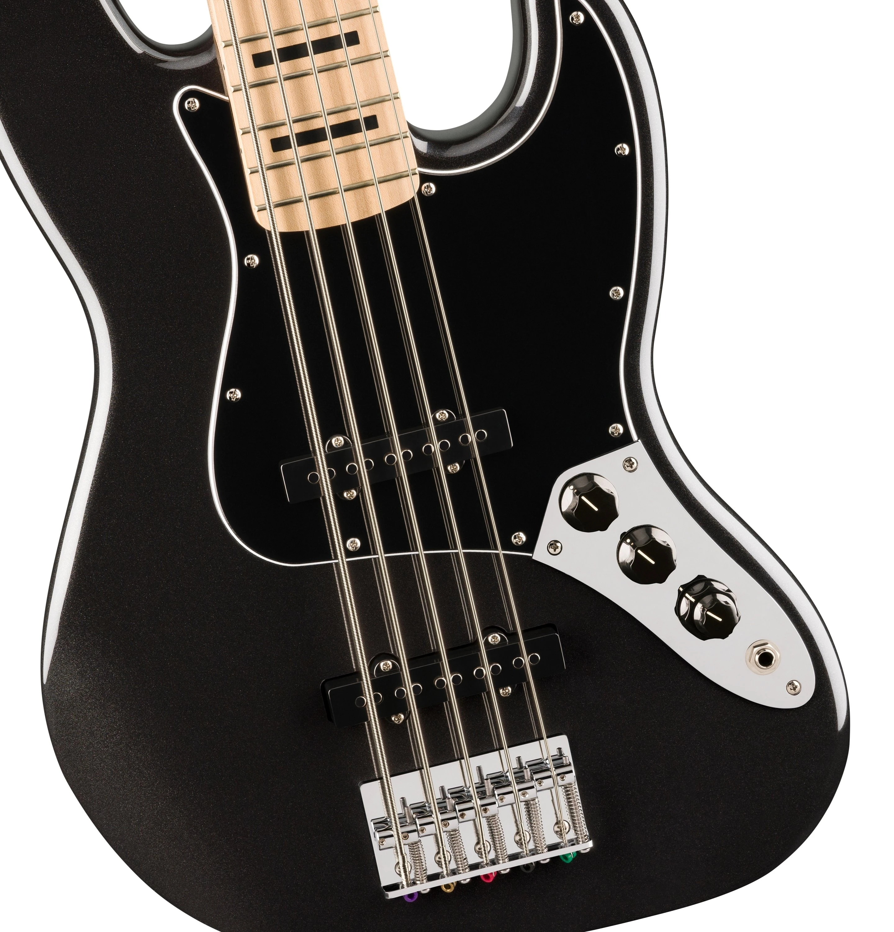 Squier Affinity Series Active Jazz Bass Guitar V in Black Metallic - 0378753565_sqr_ins_fbd_1_nr.jpg