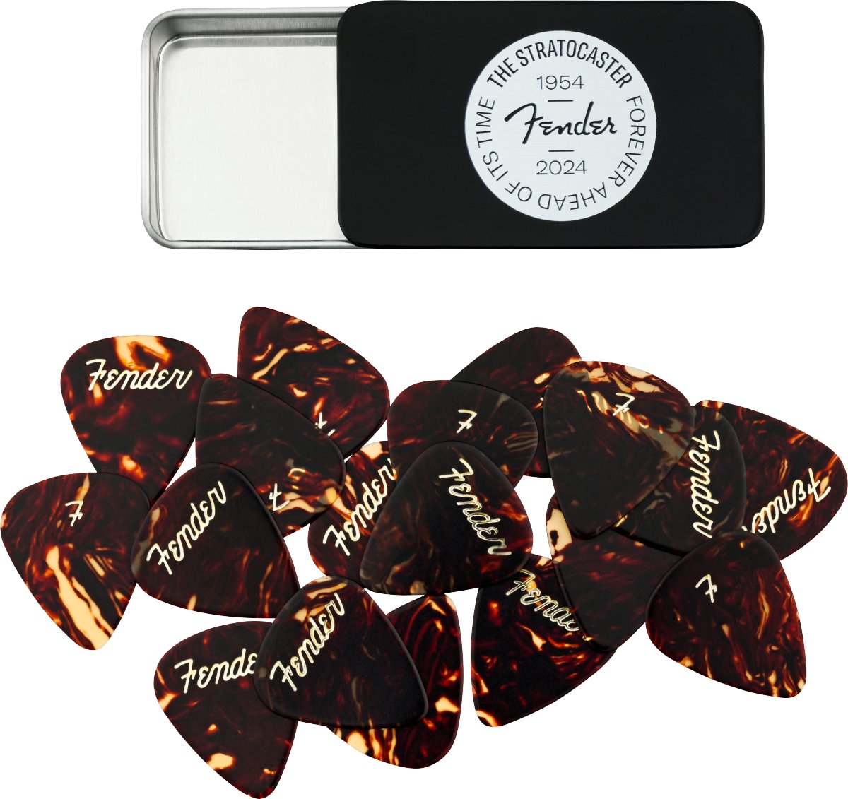 Fender 70th Anniversary Pick Tin of 12 - 0198351070_fen_acc_frt_1_nr.jpg