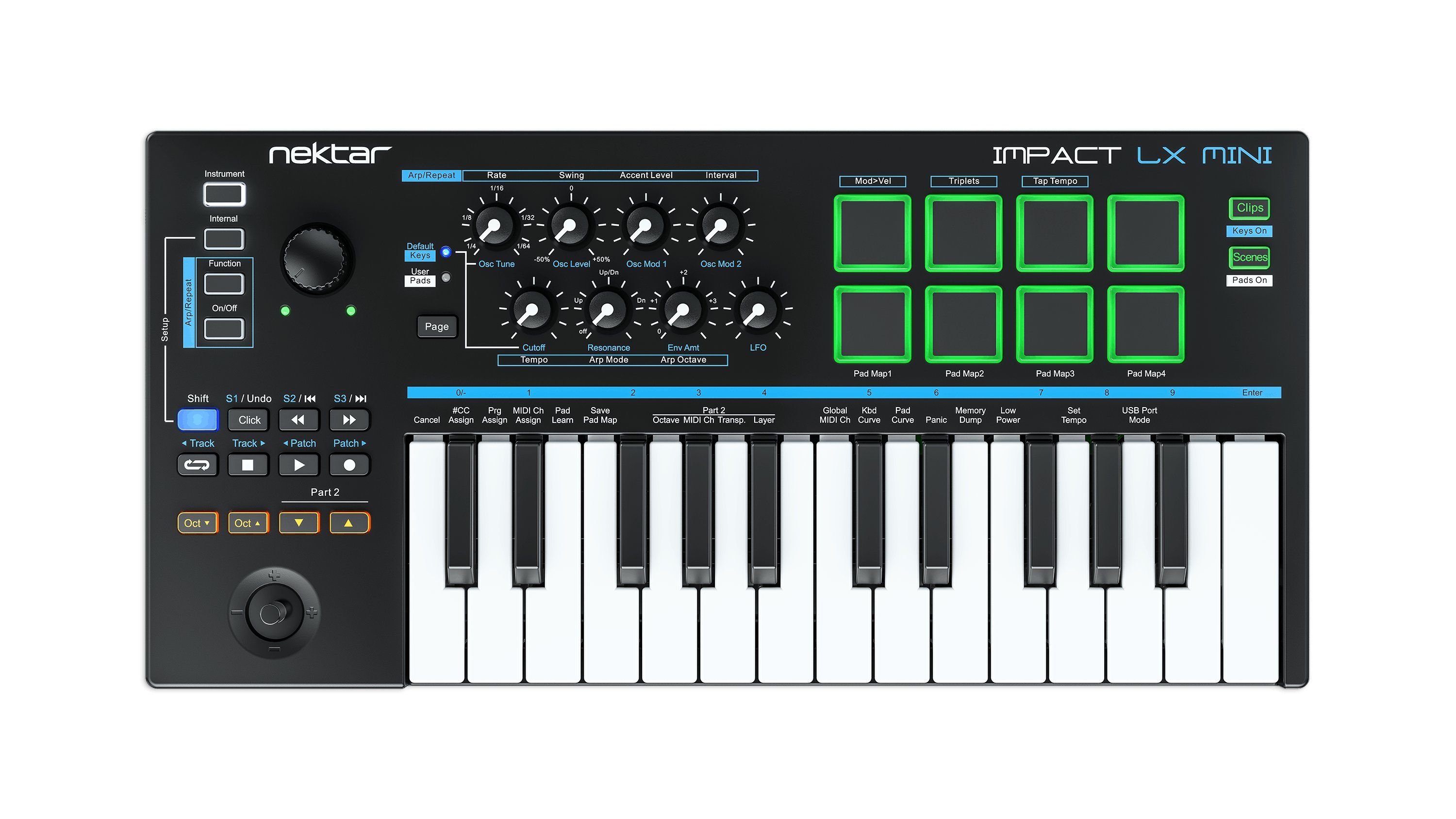 Nektar Impact LX Mini MIDI Keyboard & Controller - 471786-1.LXMini_top_view_3000px.jpg