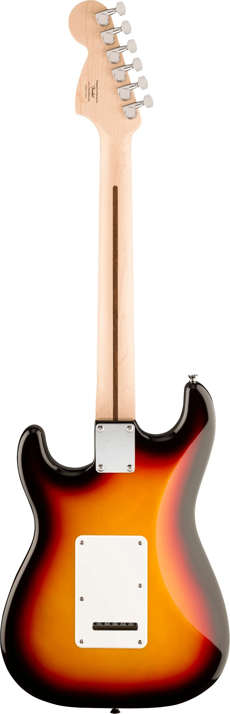 Squier Affinity Series Stratocaster Junior HSS Laurel Fingerboard in 3-Color Sunburst - 0378180500_sqr_ins_bck_1_rl.jpg