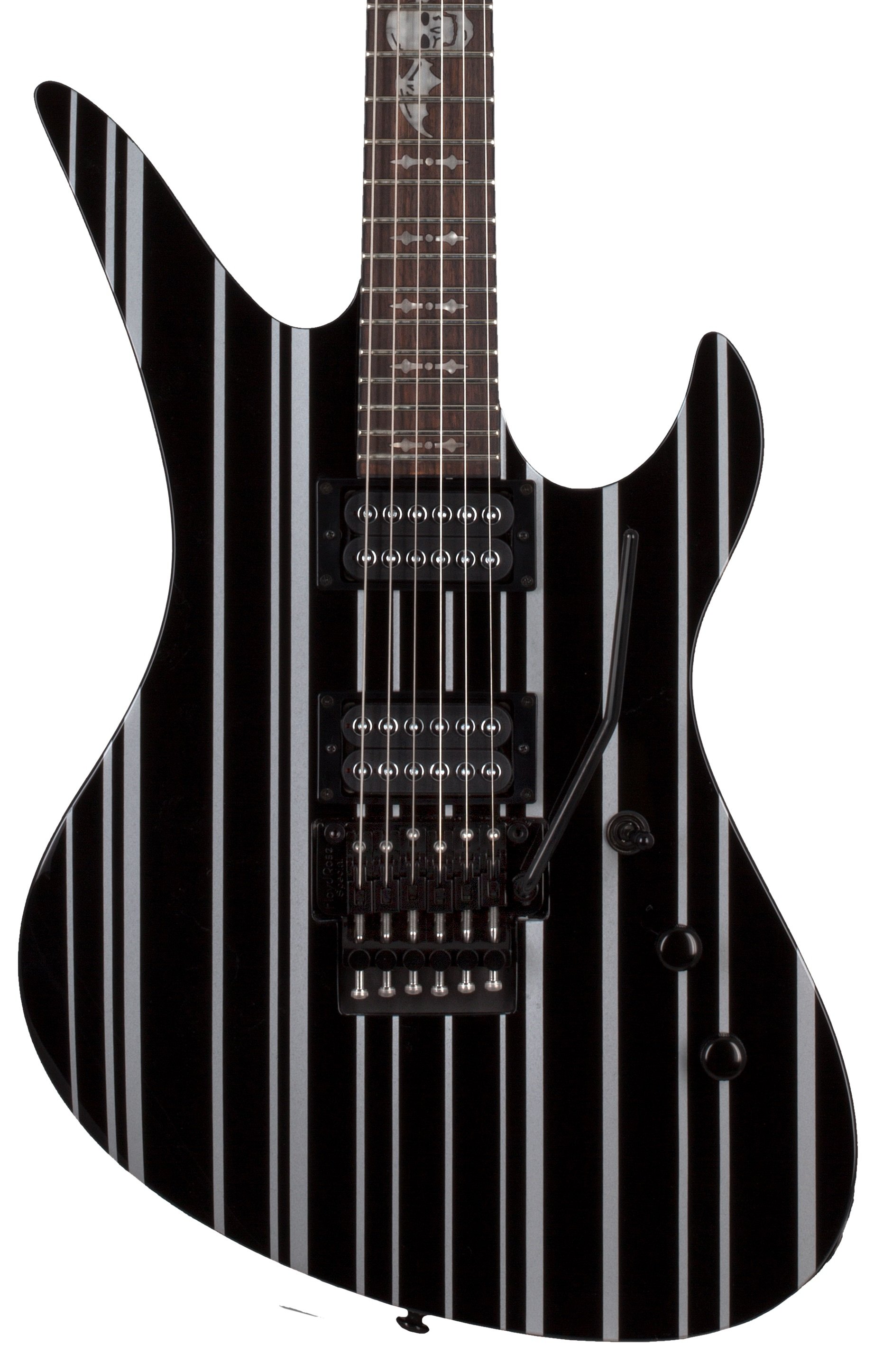 Schecter Synyster Standard Electric Guitar in Black with Silver Pinstripes - Synyster Standard.Gloss Black with Silver Pinstripes.01-hero.jpg