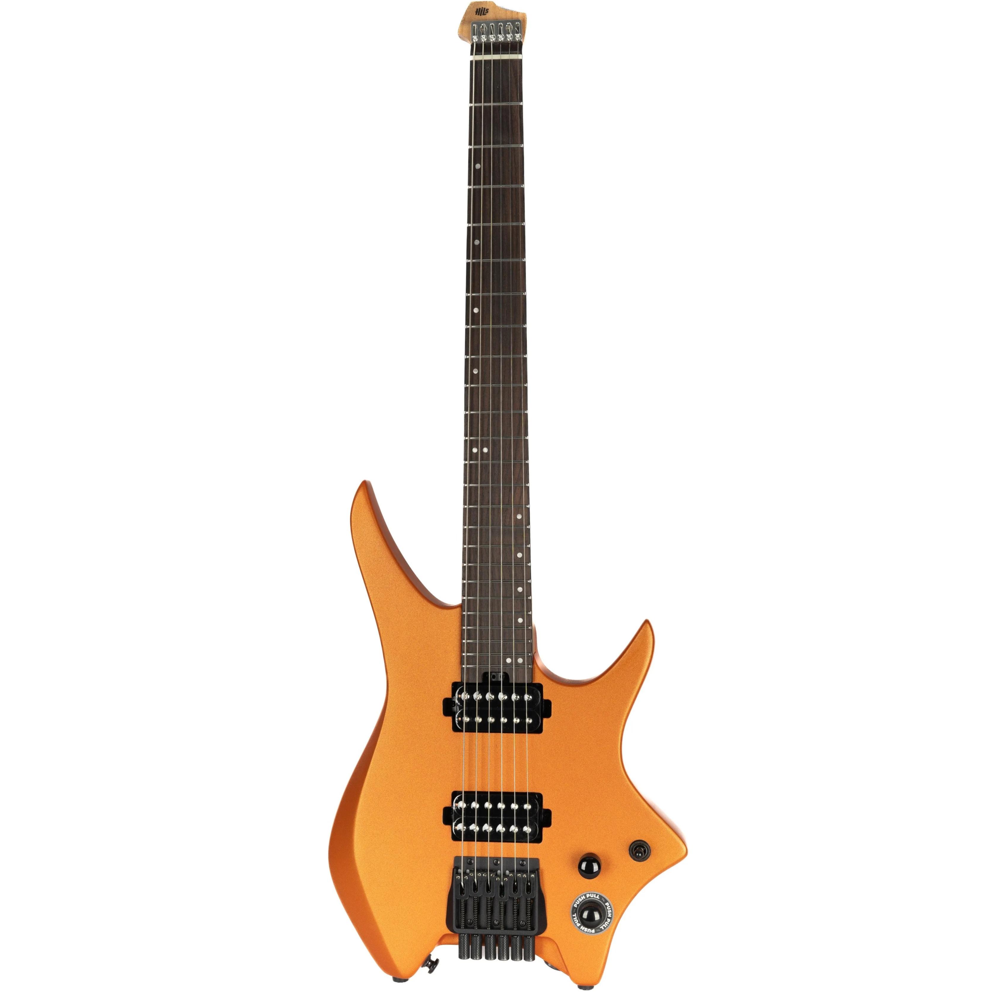 HILS NEXT HN3 Headless Electric Guitar in Satin Metallic Coral Orange - HN3SMCO-New-Front.jpg