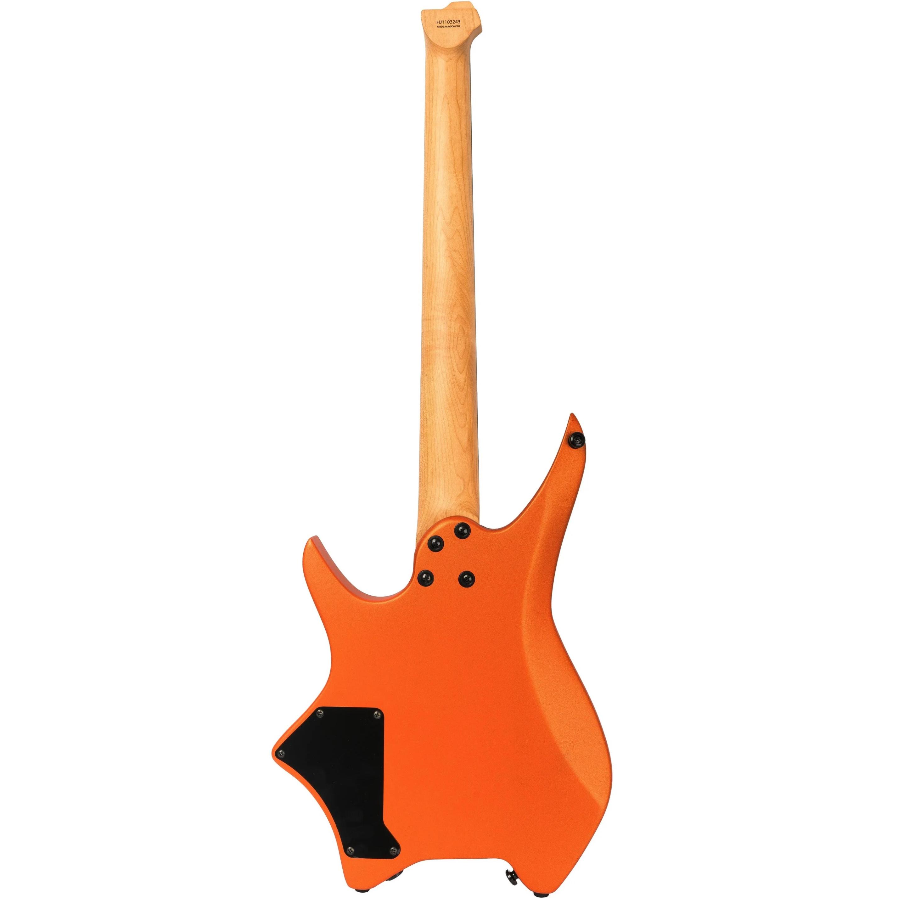 HILS NEXT HN3 Headless Electric Guitar in Satin Metallic Coral Orange - HN3SMCO-New-Back.jpg
