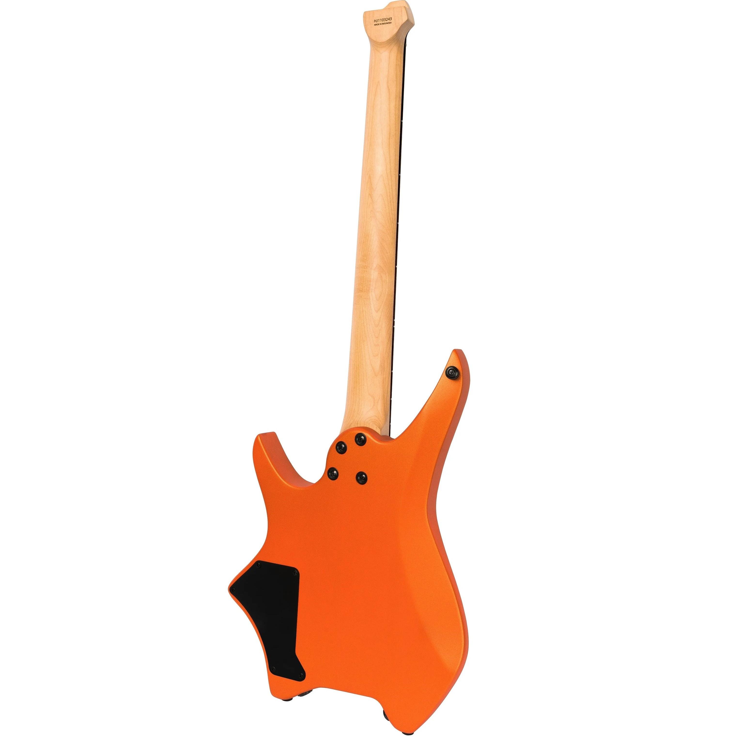 HILS NEXT HN3 Headless Electric Guitar in Satin Metallic Coral Orange - HN3SMCO-New-Angle-Back.jpg