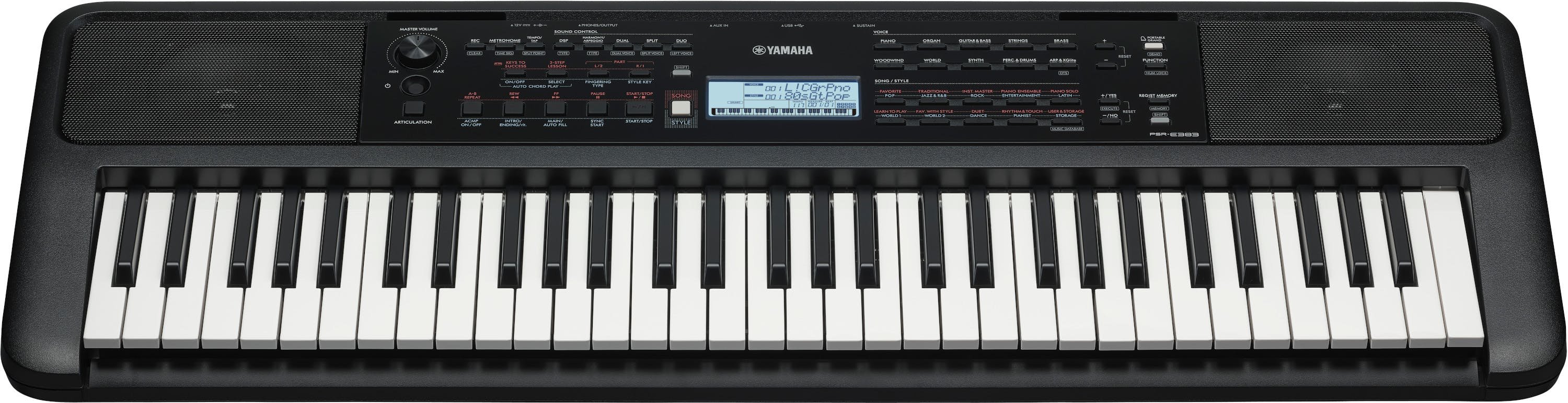 Yamaha PSR-E383 Digital Keyboard in Black inc. PA130 PSU - PSRE383-PSR-E383_f_0001.jpg