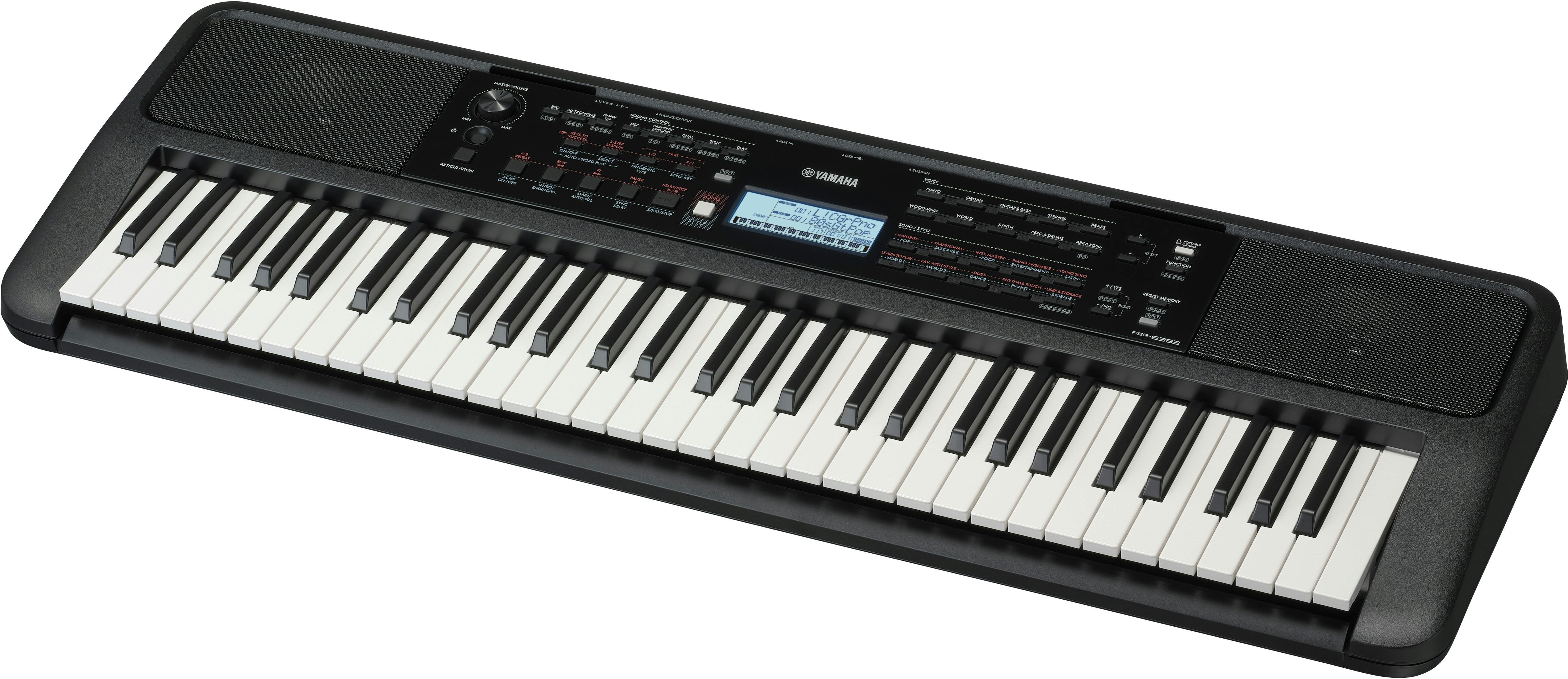 Yamaha PSR-E383 Digital Keyboard in Black inc. PA130 PSU
