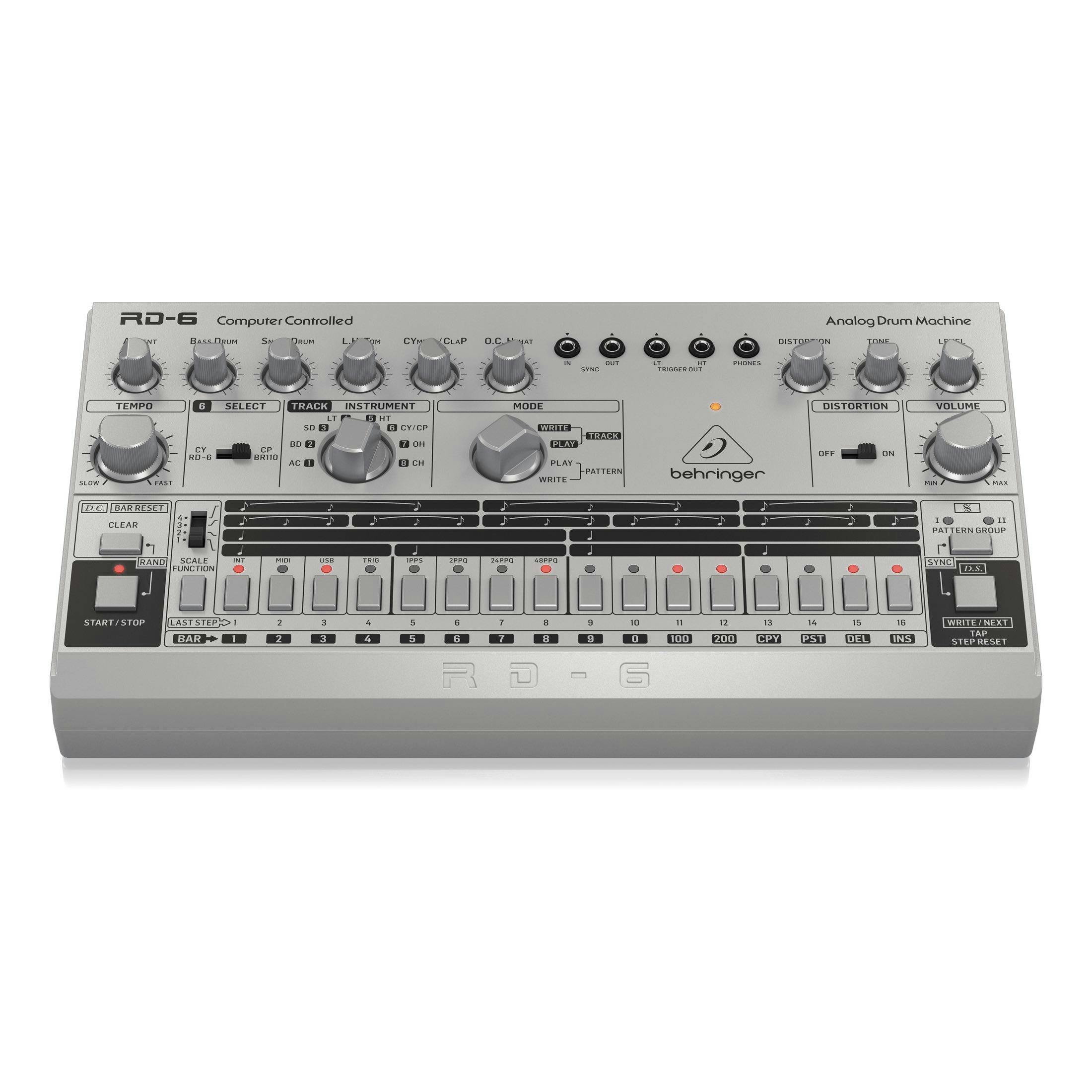 Behringer RD-6-SR Classic Analog Drum Machine in Silver - Andertons