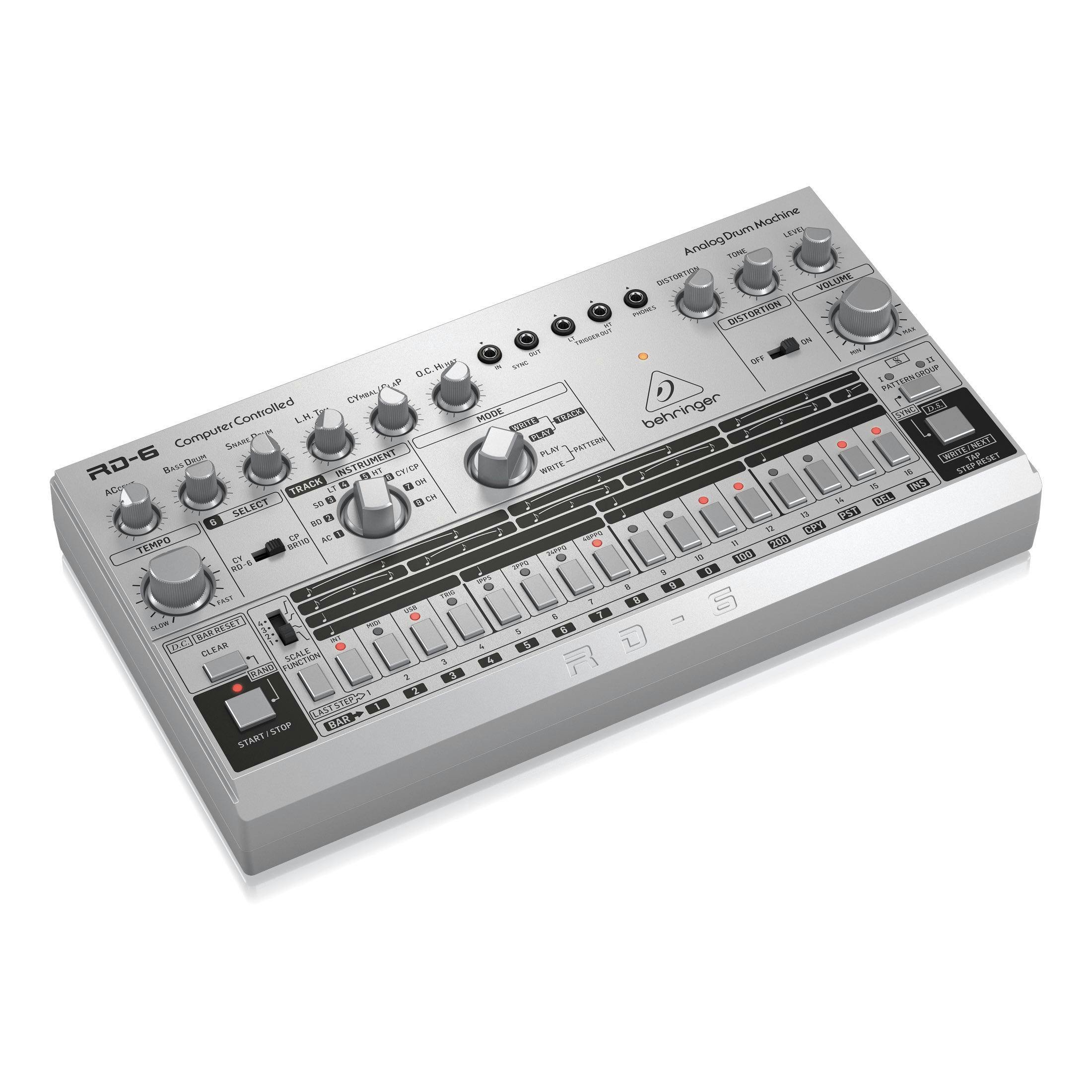 Behringer RD-6-SR Classic Analog Drum Machine in Silver - 404955-Behringer-RD-6-SR-Classic-Analog-Drum-Machine-Left.jpg