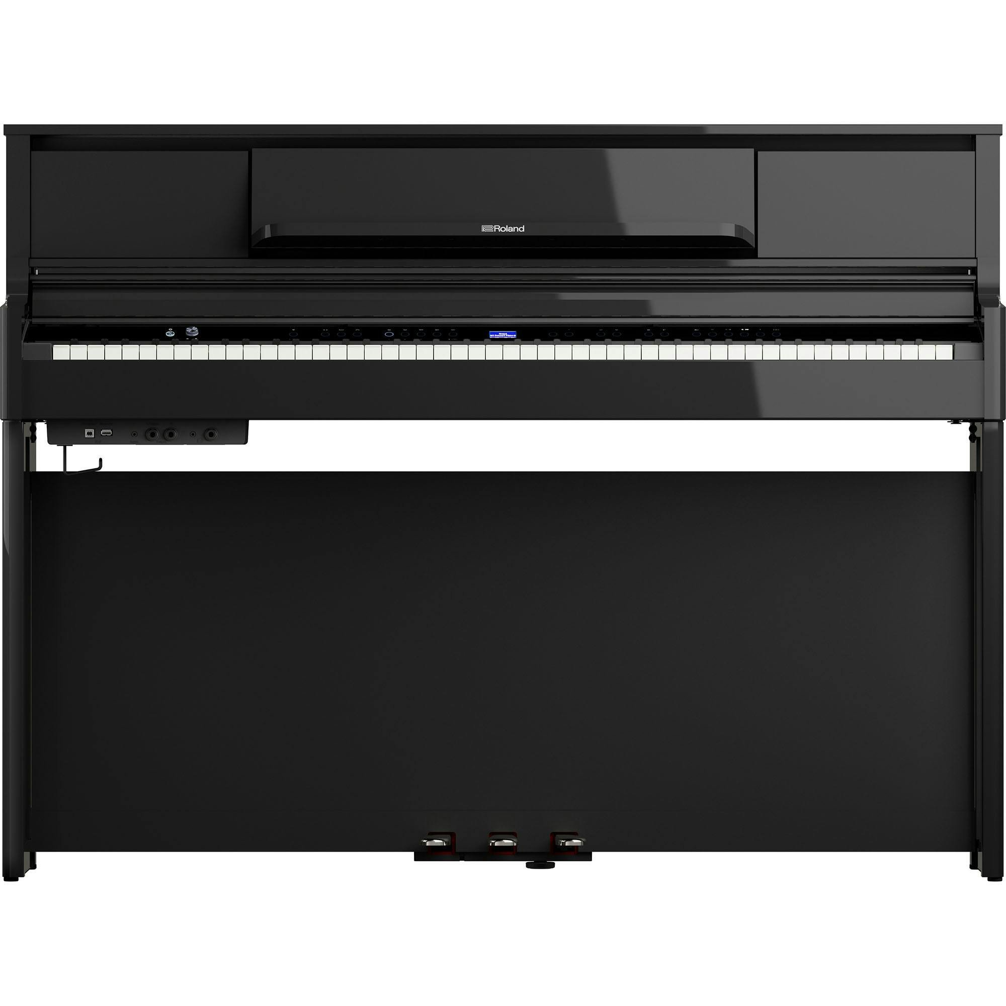 Roland LX 5 CH Upright Piano In Polished Ebony - LX-5-PE-LX-5_RIGHT_IN_FRONT.jpg