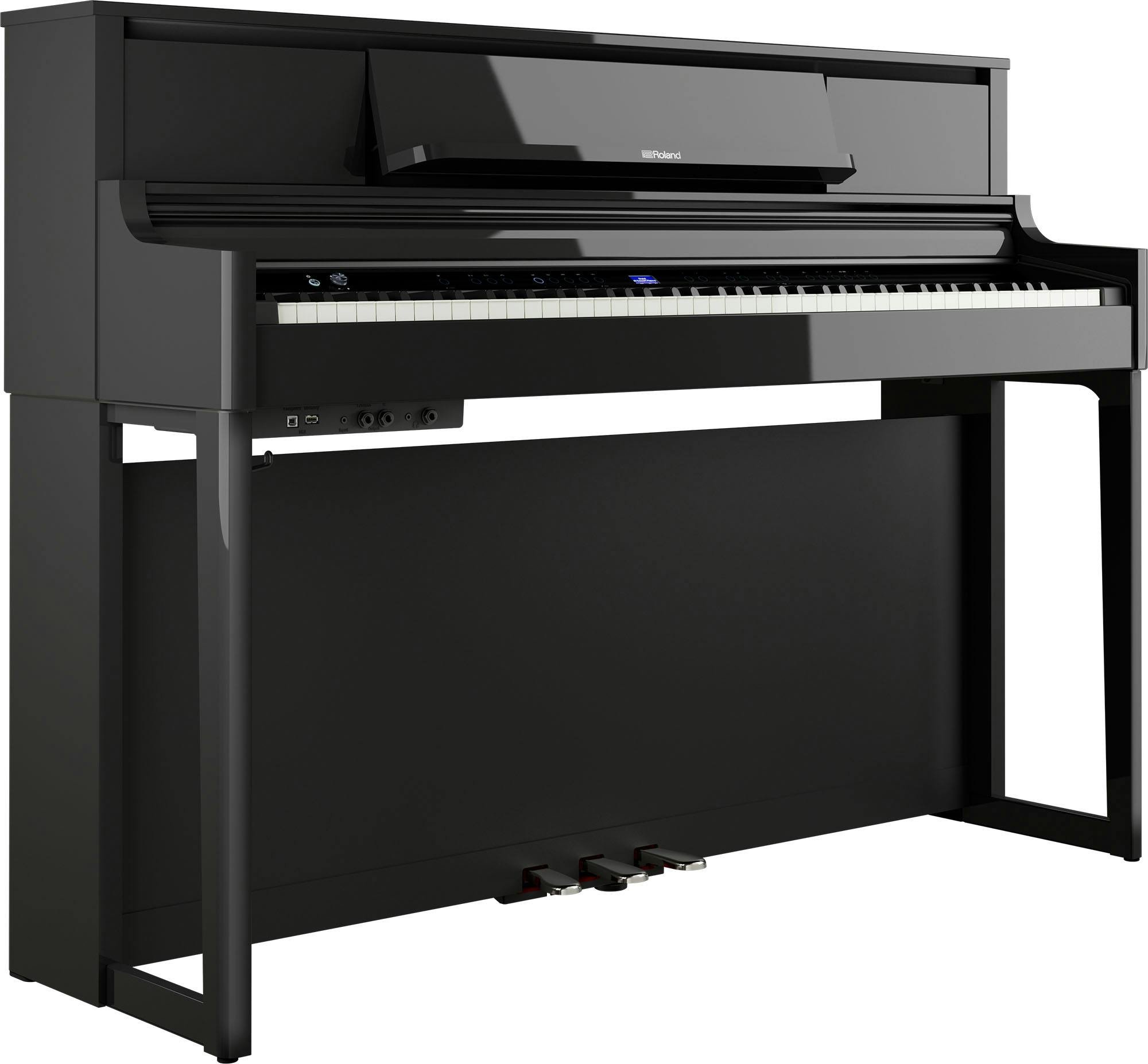Roland LX 5 CH  Upright Piano In Polished Ebony - LX-5-PE-LX-5_PE_DR1.jpg