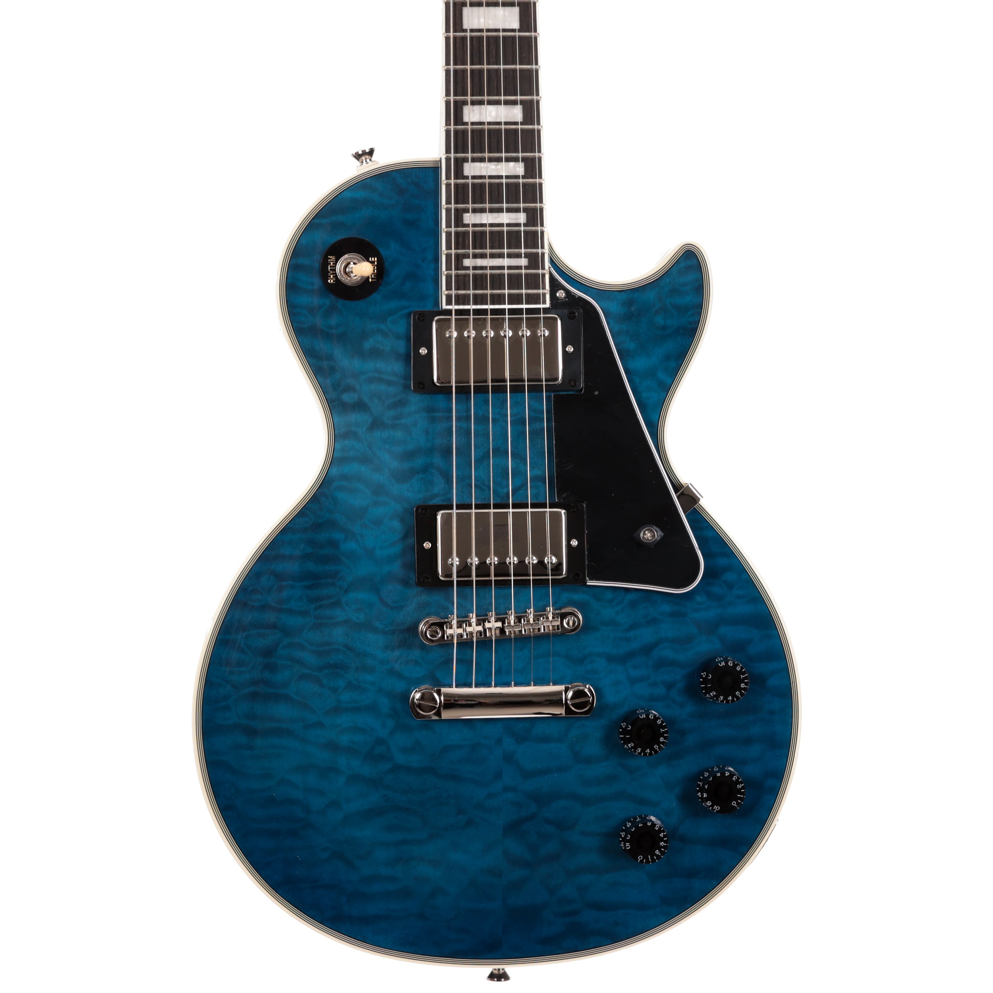 Epiphone Les Paul Custom Quilt in Viper Blue With Gigbag  