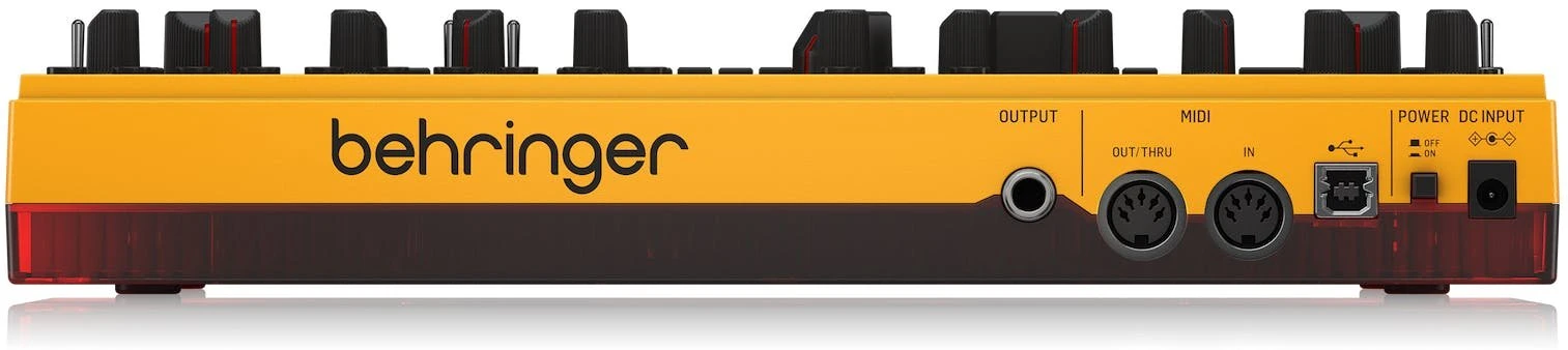 Behringer TD-3-MO-AM Modded Out Analogue Bass Line Synthesizer in Yellow - 440857-Back Yellow.jpg