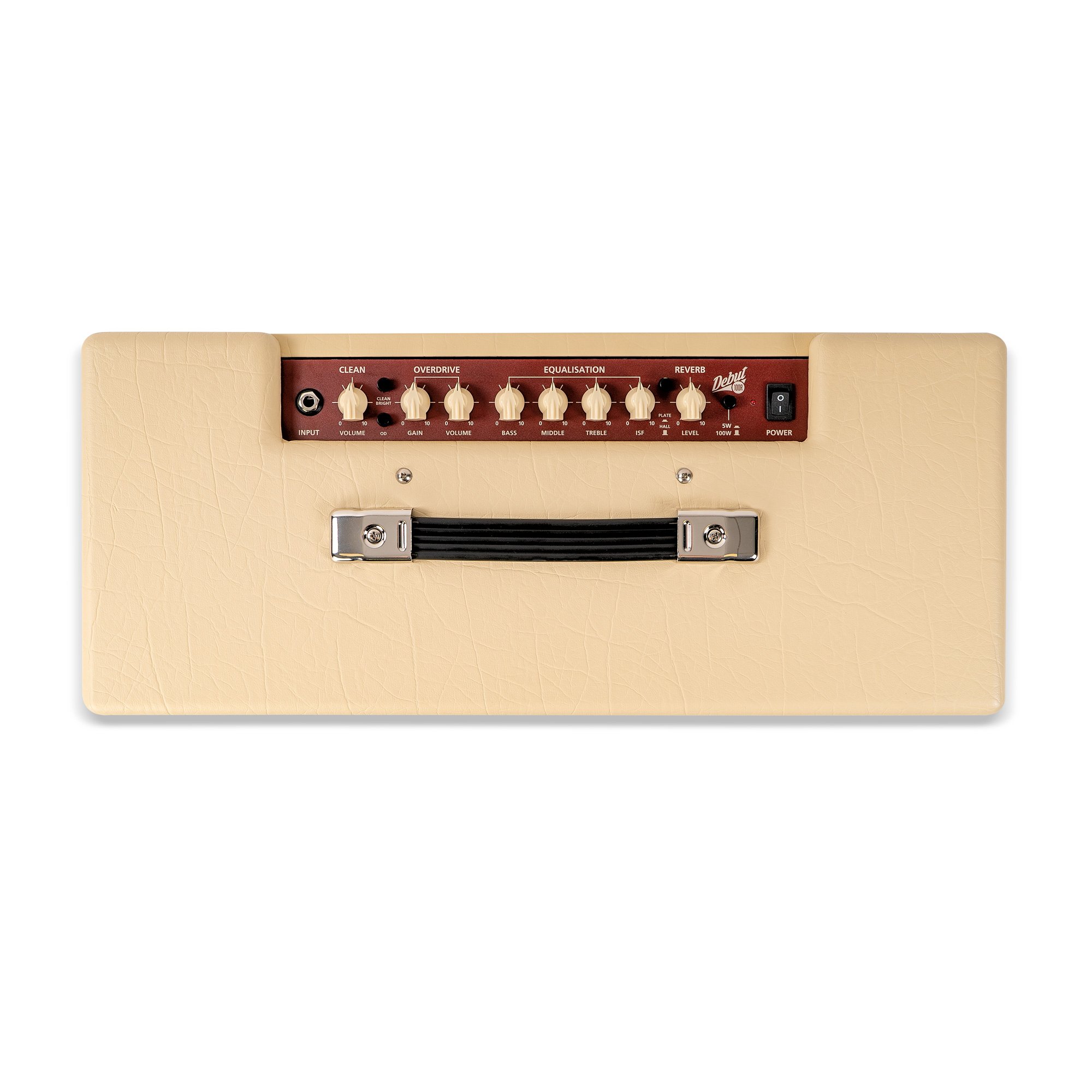 Blackstar Debut 100R 1X12 100W Solid State Amplifier Combo in Cream - Debut-100R-Cream-1X12-White-Shot-Top.jpg