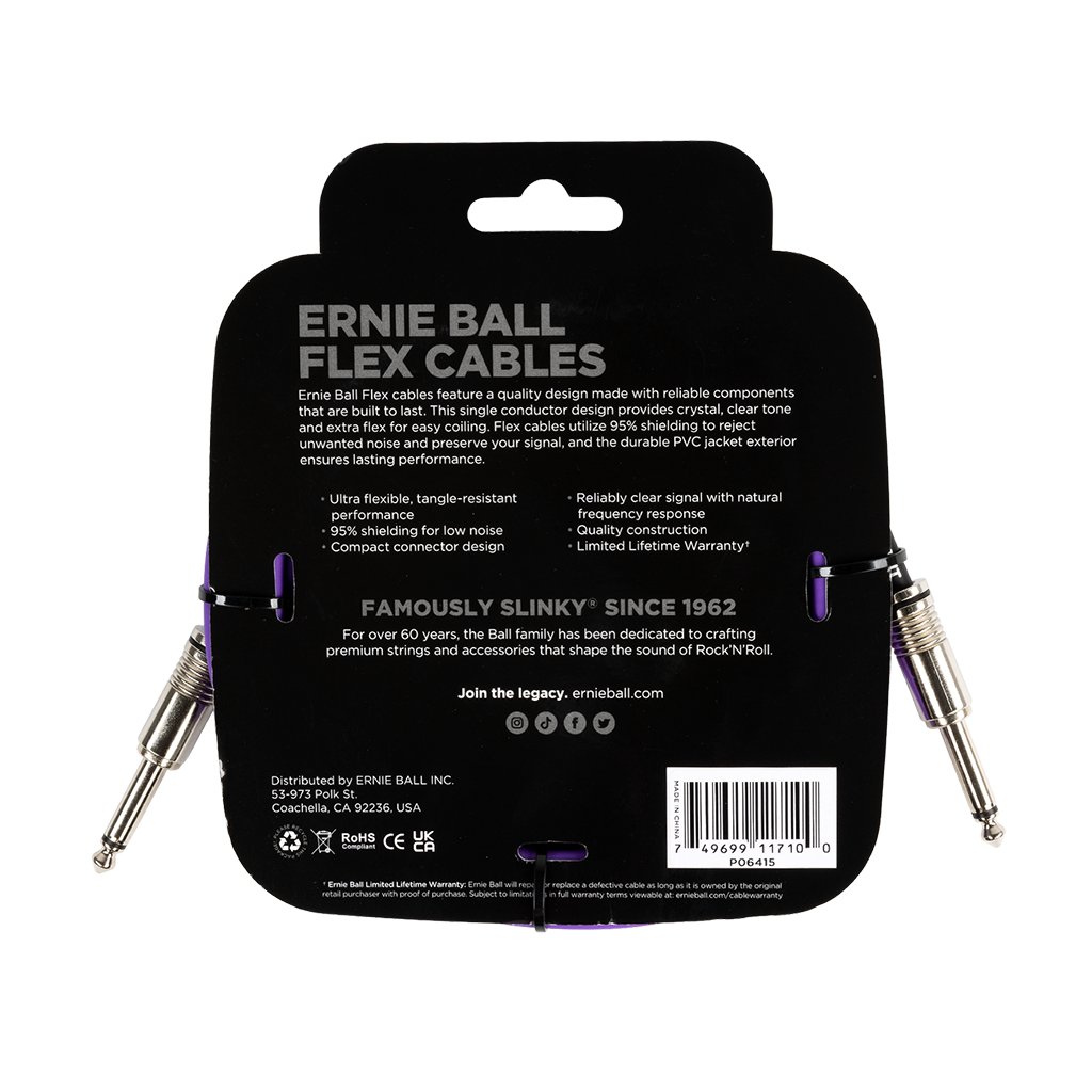 Ernie Ball Flex Instrument Cable Straight/Straight10FT - PURPLE - p06415_2.jpg