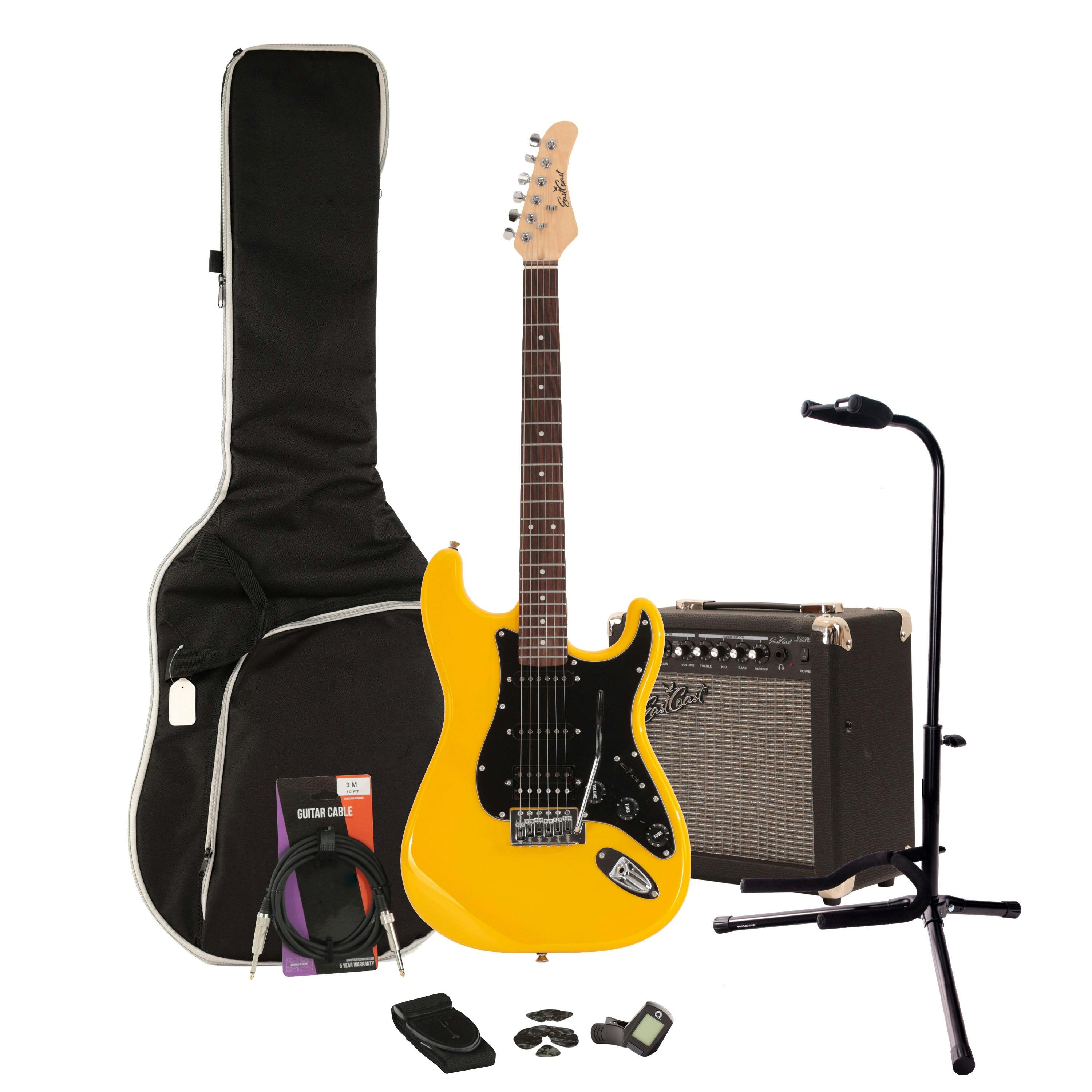 EastCoast ST2 HSS Ferrari Yellow Electric Guitar Starter Pack with 15w Amp & Accessories - _BUN-EC-GS100H-YL-EC-GS100H-YEL-15w.jpg