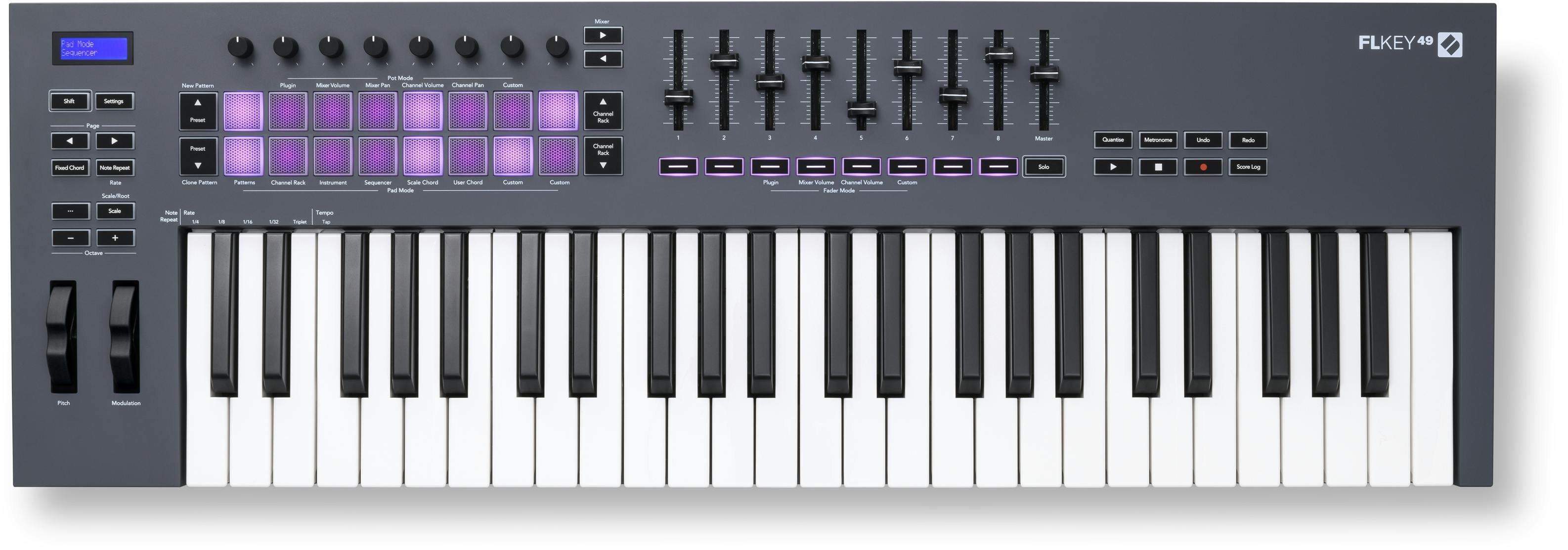 Novation FLkey 49 - Dedicated FL Studio Controller Keyboard - NOVFLK49MK1-FLKEY-49_Right_Front_Sequencer.jpg