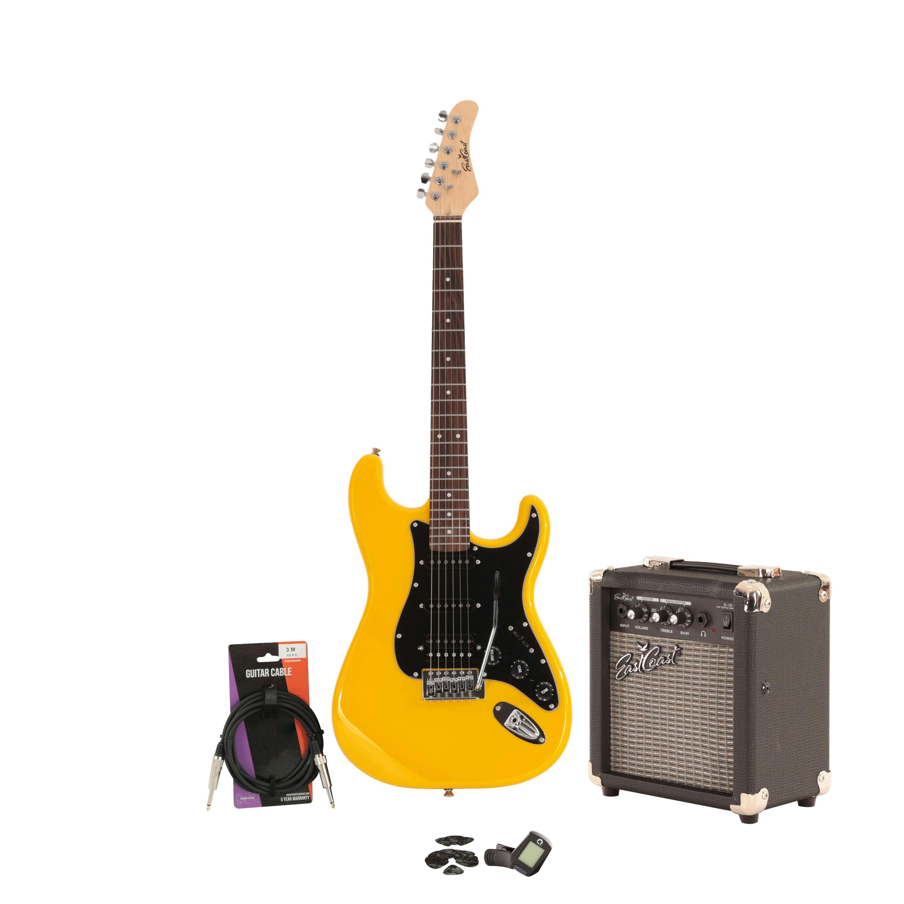 EastCoast ST2 HSS Ferrari Yellow Electric Guitar Starter Pack with 10w Amp & Accessories - _BUN-EC-GS100H-YL10-EC-GS100H-YEL-10w.jpg