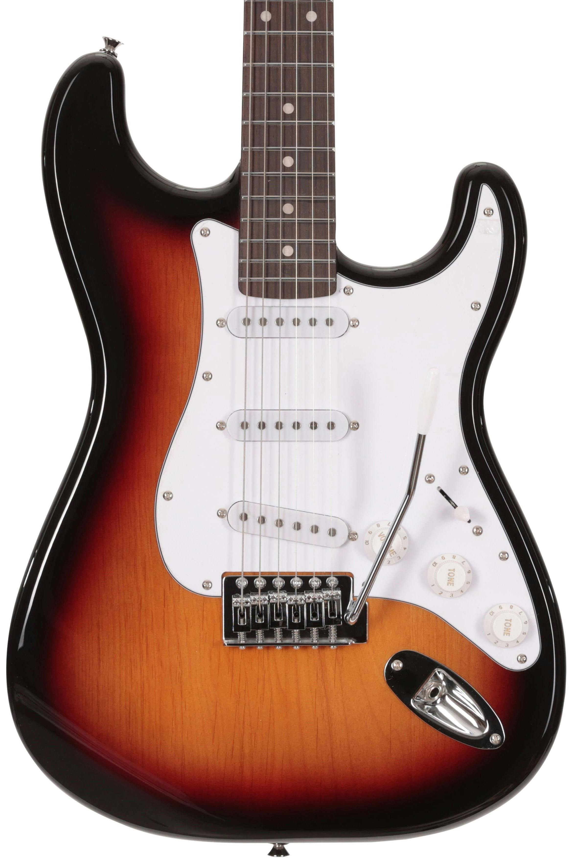 EastCoast ST1 3TS Electric Guitar Starter Pack with 10w Amp and Accessories - _BUN-EC-ST1-3TS10-Eastcoast-ST1-Electric-Guitar-in-Tone-Sunburst-Hero.jpg
