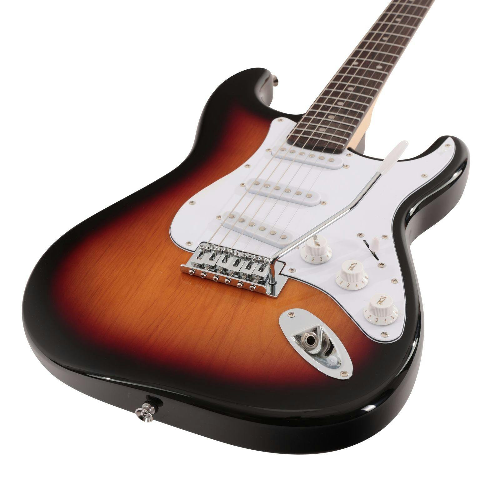 EastCoast ST1 Electric Guitar Starter Pack In Three Tone Sunburst with 10W Amp & Accessories - EC-ST1-3TS-Eastcoast-ST1-Electric-Guitar-in-Tone-Sunburst-Body.jpg