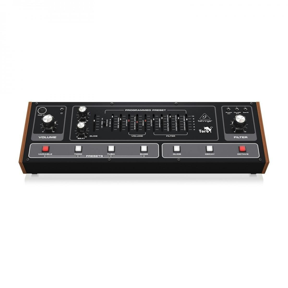 Behringer TORO Classic Analog Bass Synthesizer - 0718-ABE86-UK1-Behringer-Toro-Low-Angle.jpg