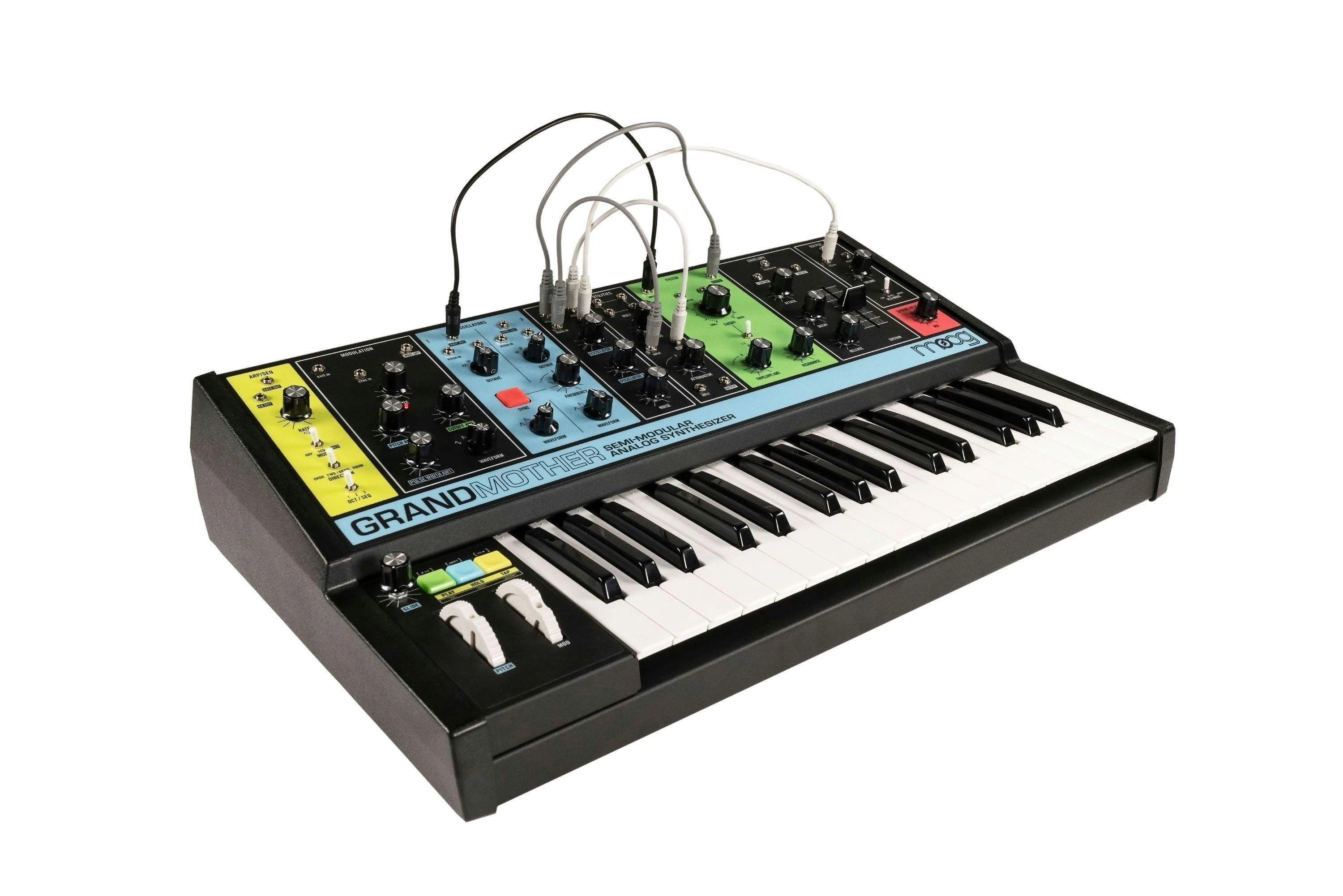 Moog Grandmother Semi-Modular Analogue Synthesizer - 275461-Grandmother patch angle.jpg
