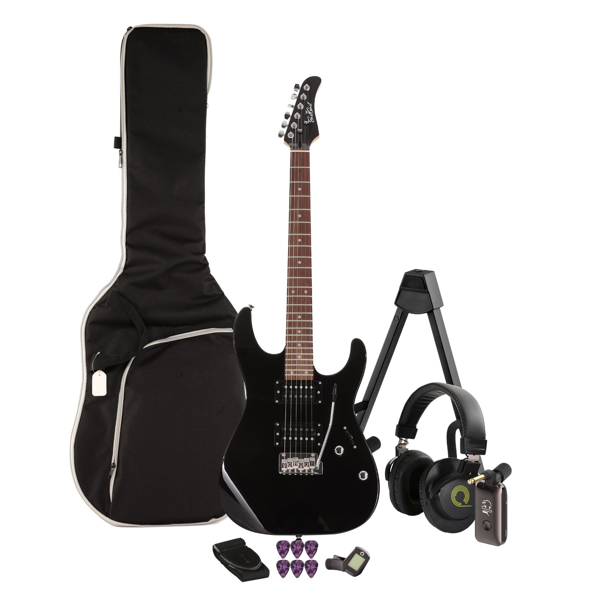EastCoast HM1 Electric Guitar Starter Pack in Black with Headphones and Headphone Amp - _BUN-EC-HM1-BK-SILEN .jpg