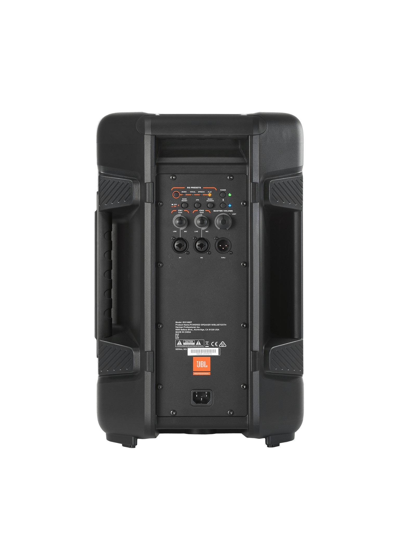 JBL IRX108BT Active 8inch PA Speaker Bundle with Cables and Stands
 - 371939-JBL_IRX108BT_ProductPhoto_Back_Clipped_2048px.jpg