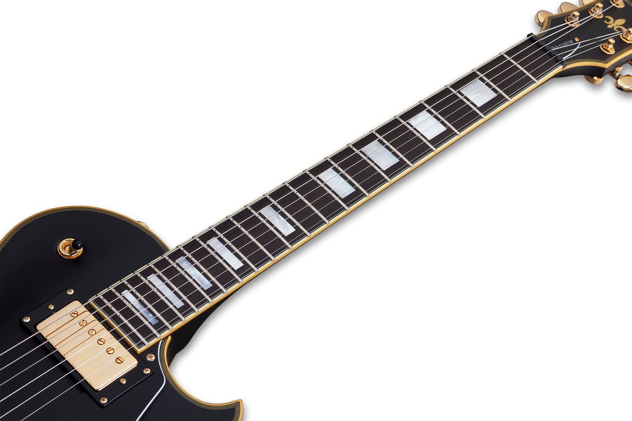 Schecter SOLO-II Custom Electric Guitar in Aged Black Satin - NECK.jpg