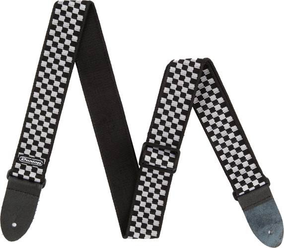 Jim Dunlop D38-31BK Strap Black White Checker - JD-STP-D38-31BK (1).jpg